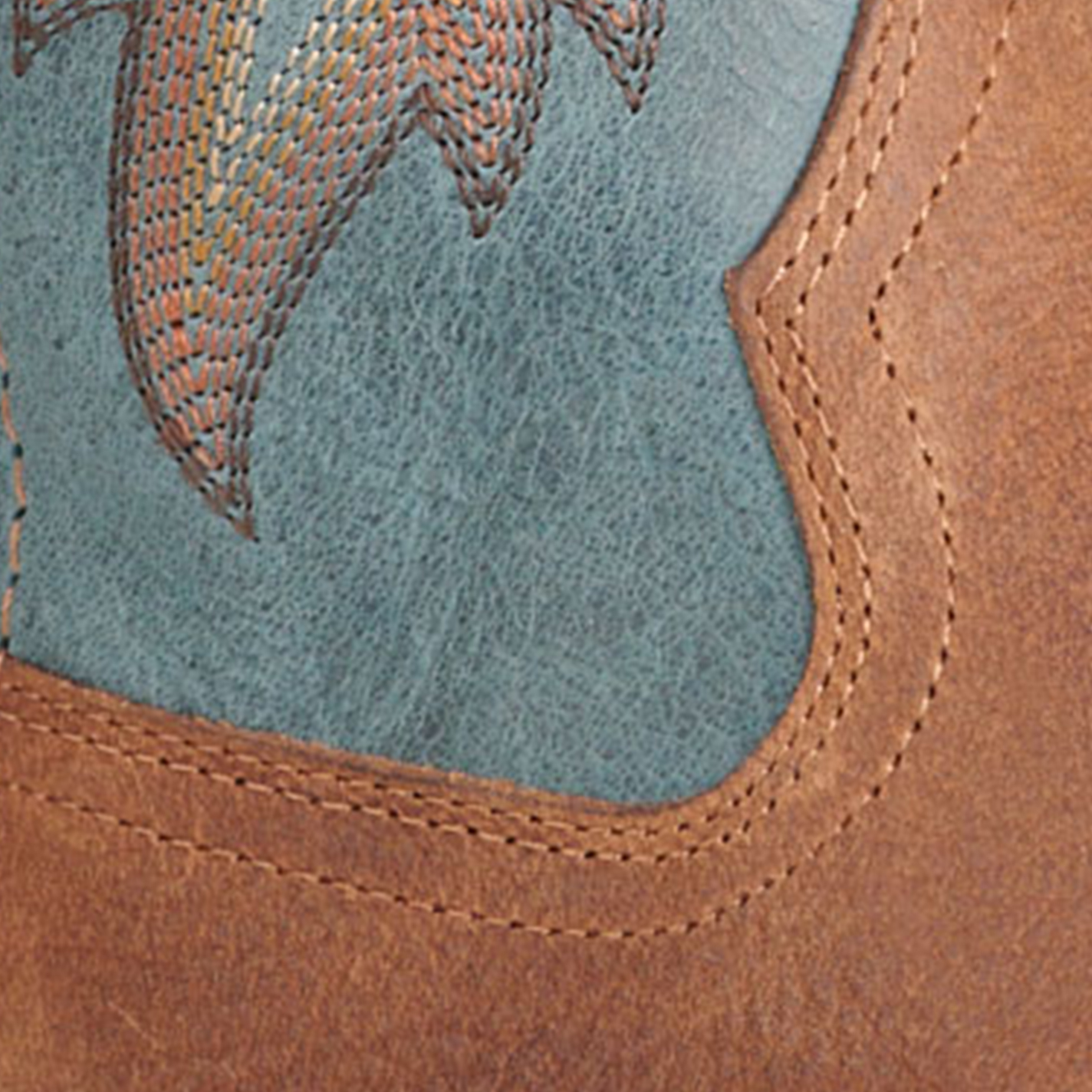 Ariat Men's Hudson Brown and Blue Wide Square Toe Cowboy Boots - Image 1