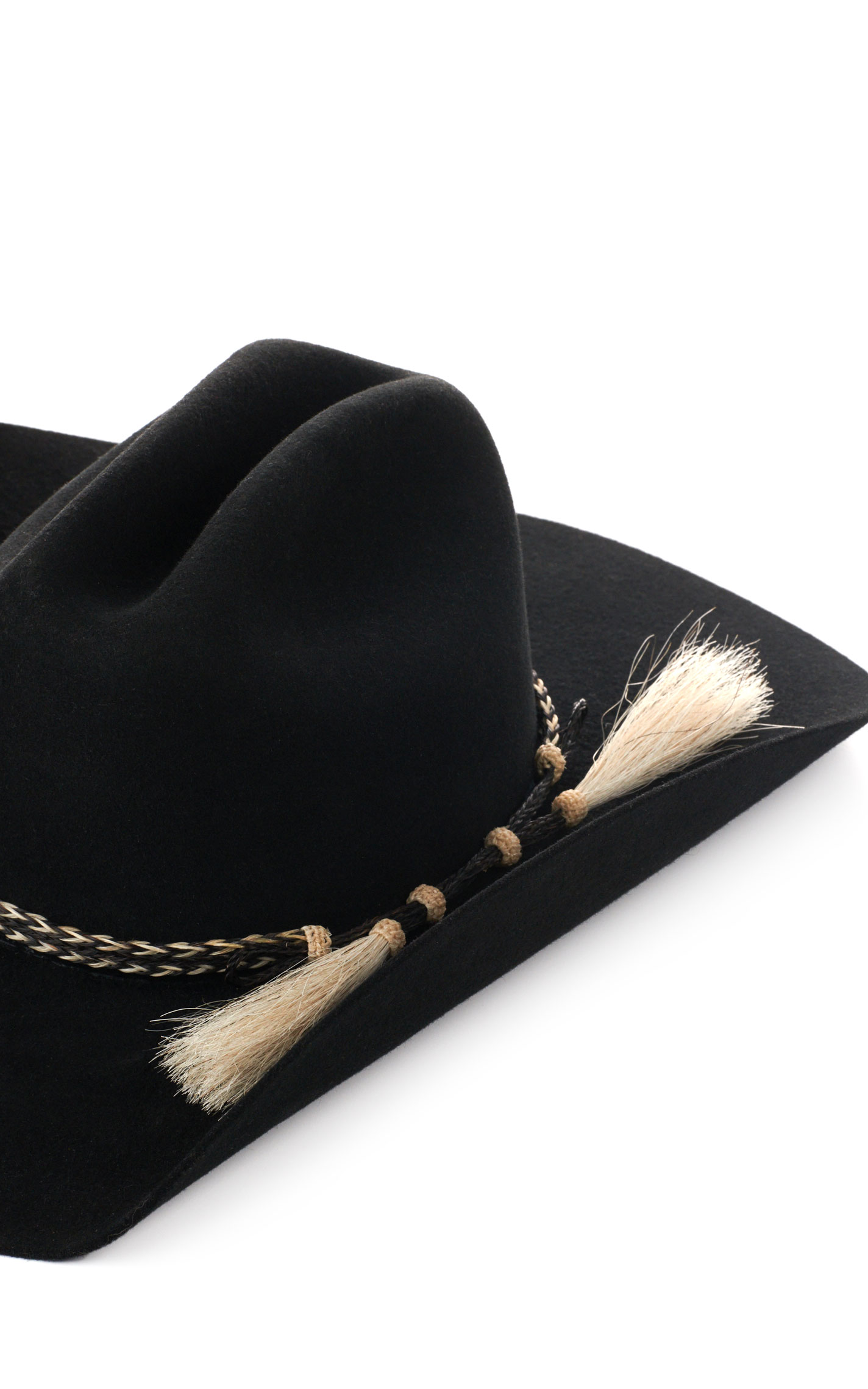 Double S Men's Black and Natural Braided Hatband - Image 1