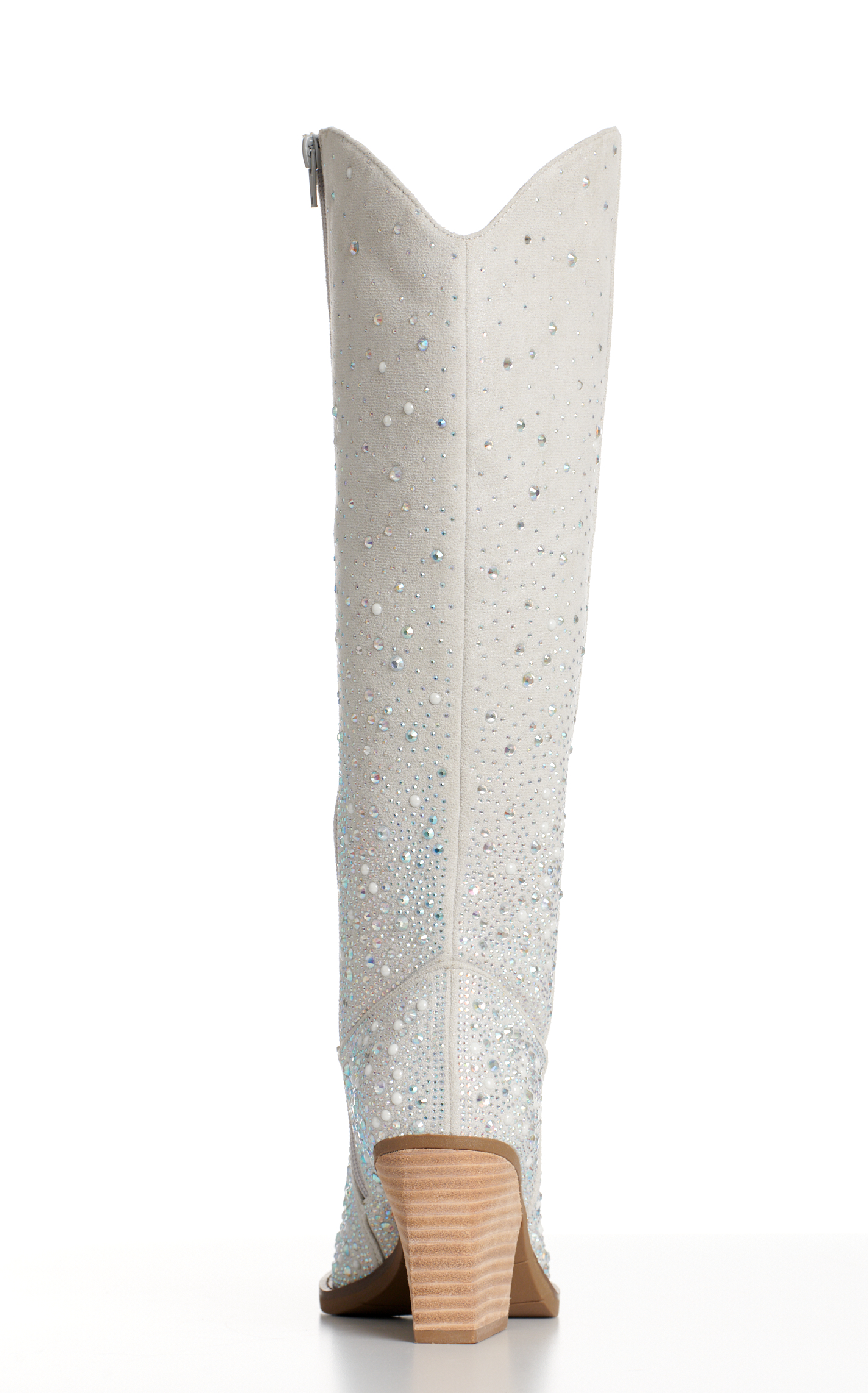 Very G Women's Blaze Silver Crystals and Pearls Faux Suede Snip Toe Boots - Image 1