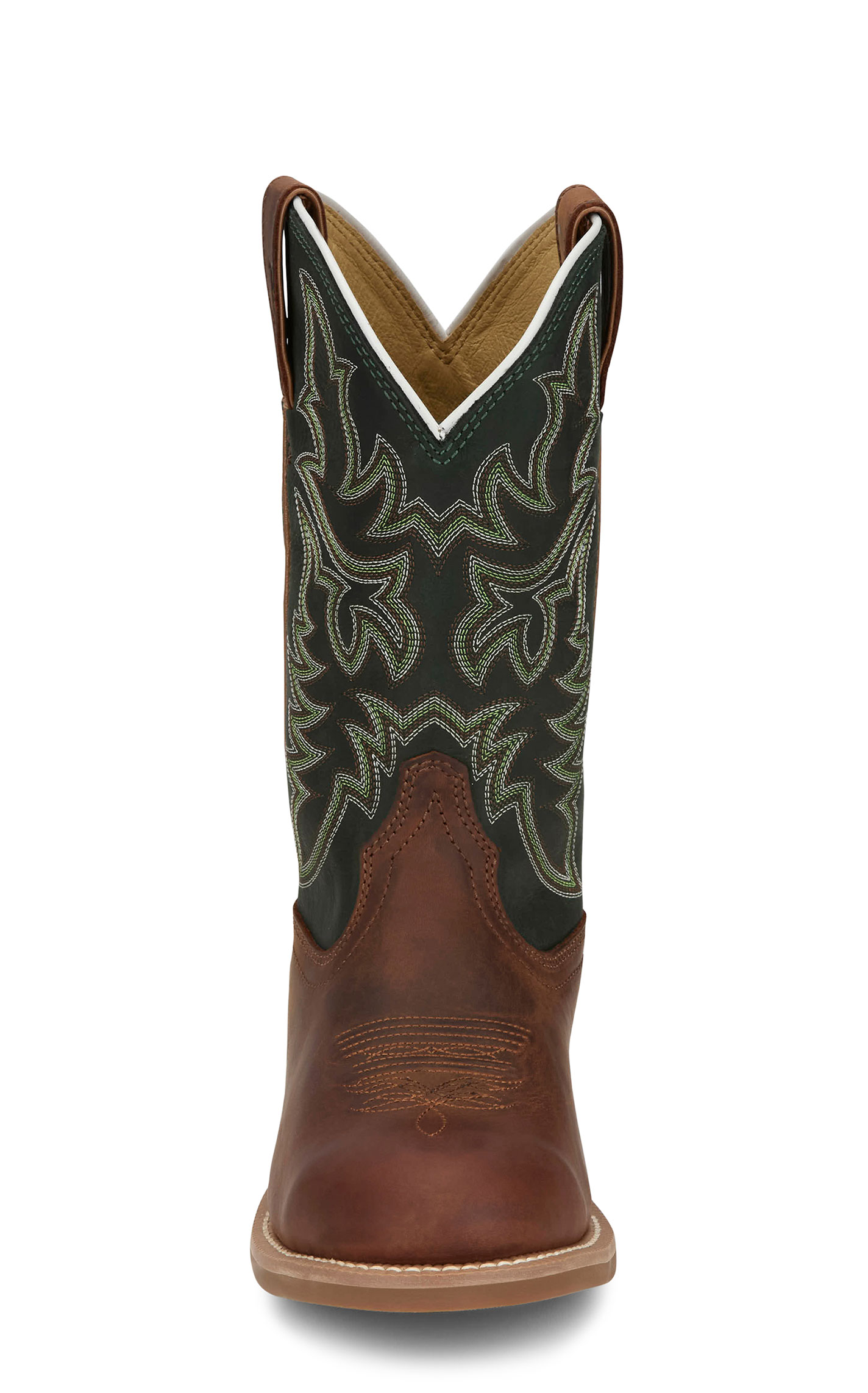 Cavender’s Men's 11” Brown & Dark Green Frontier Cowboy Boots - Image 1