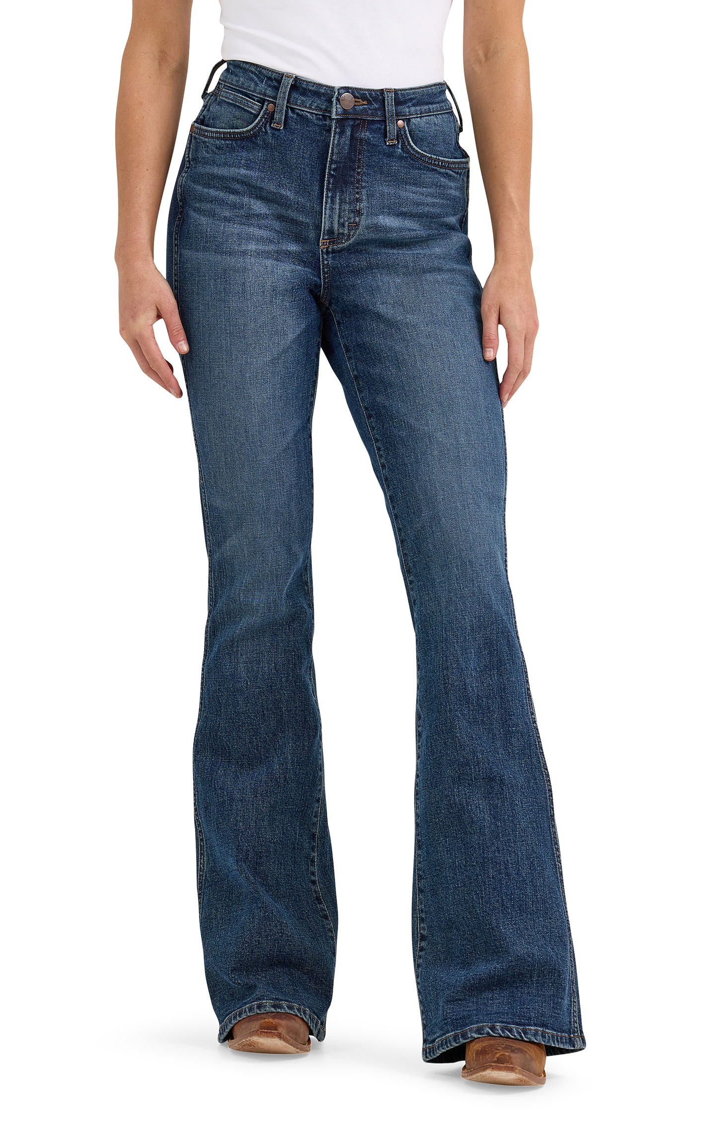Wrangler Retro Women's Bailey Hannah Dark Wash Flare Jeans - Image 1