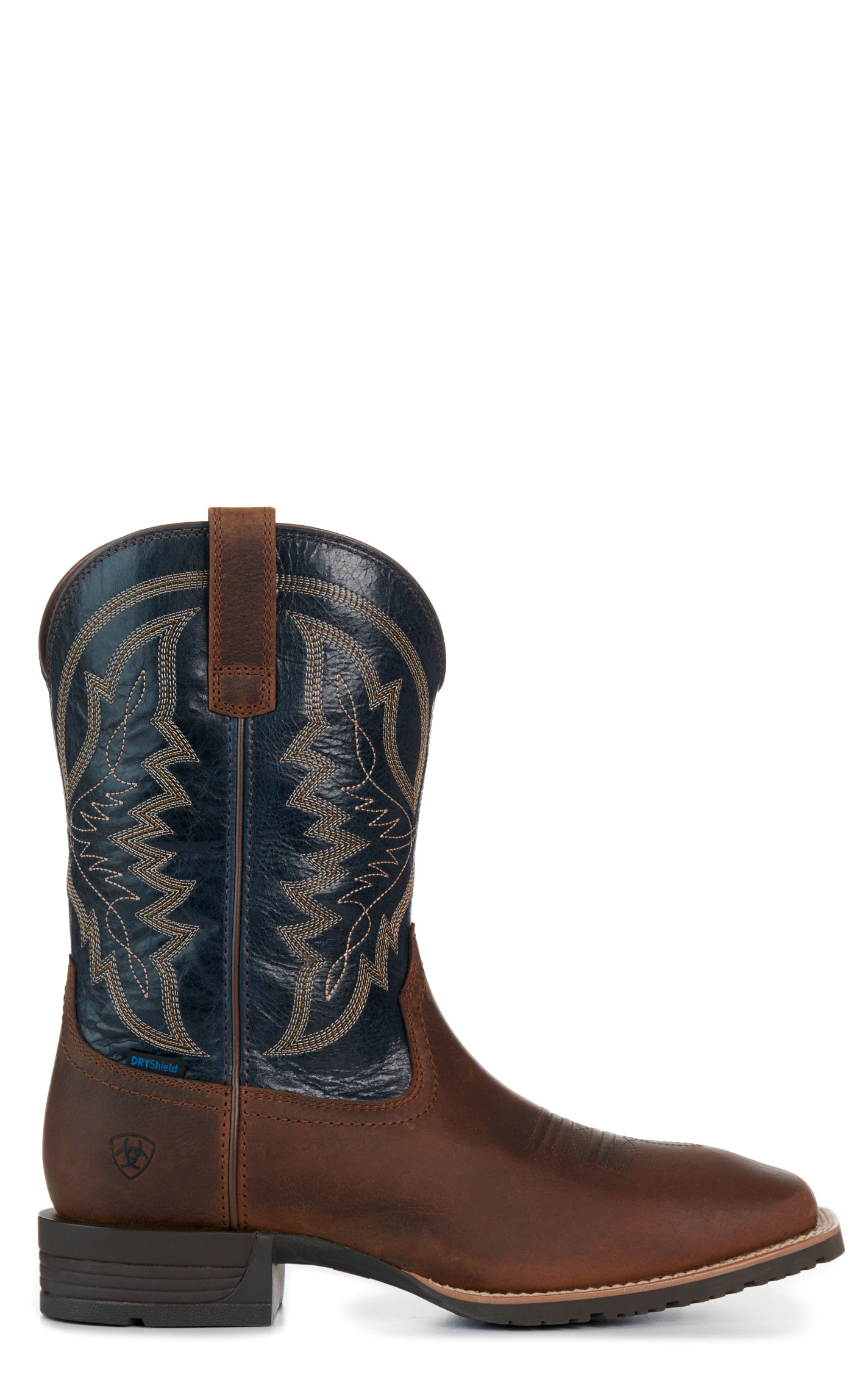 Ariat Men's Tavern Taupe Dark Denim Waterproof Wide Square Toe Cowboy Boots - Image 1