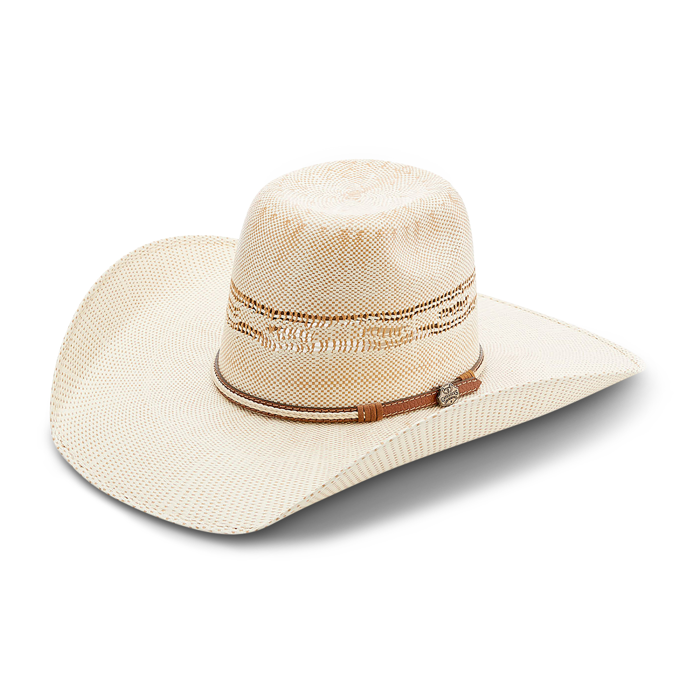 Cavender's Ranch Collection Two Tone Bangora Vented Crown Straw Cowboy Hat - Image 1
