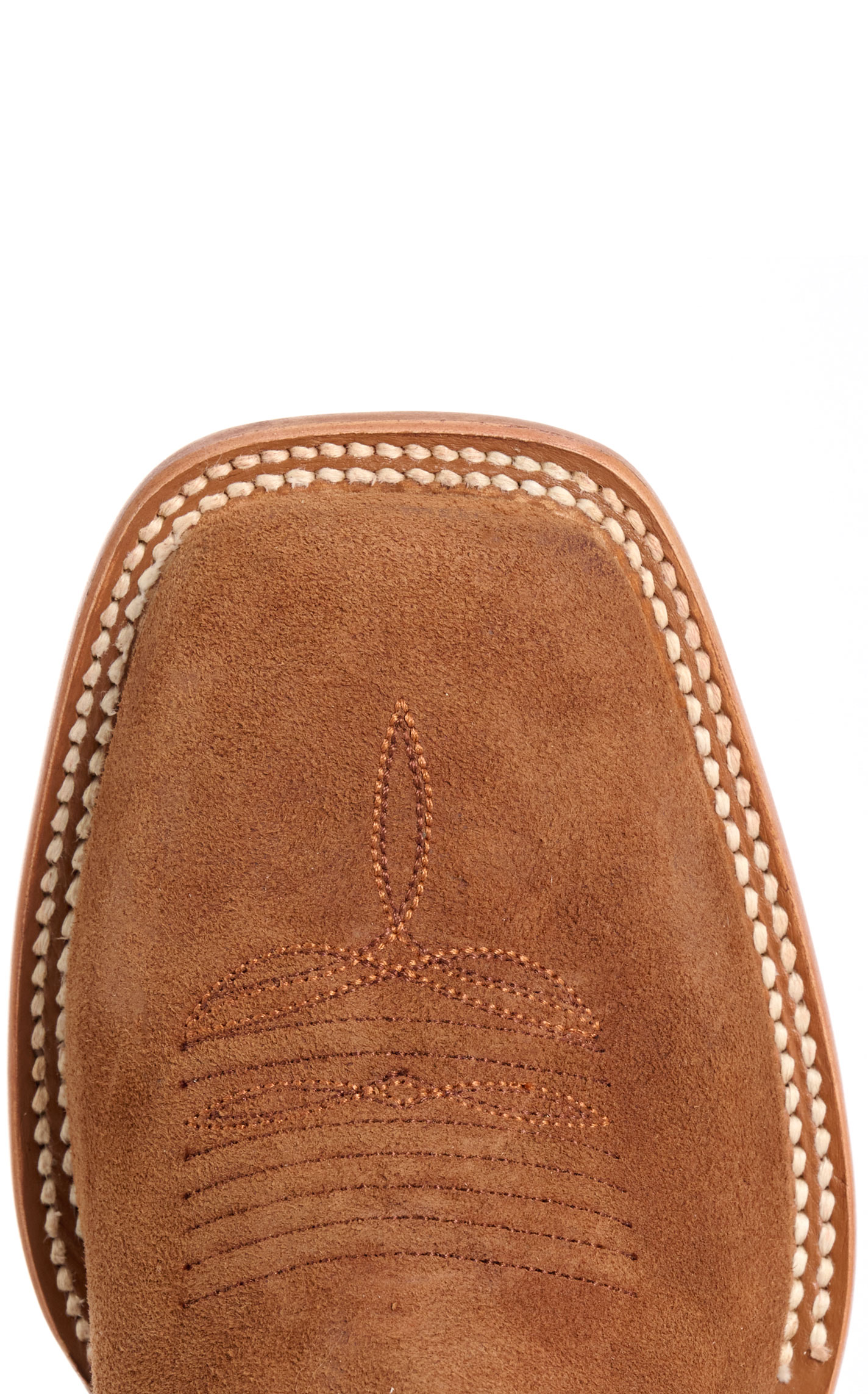Cavender's Women's Cognac Suede Metallic Blue Wide Square Toe Cowboy Boots - Image 1