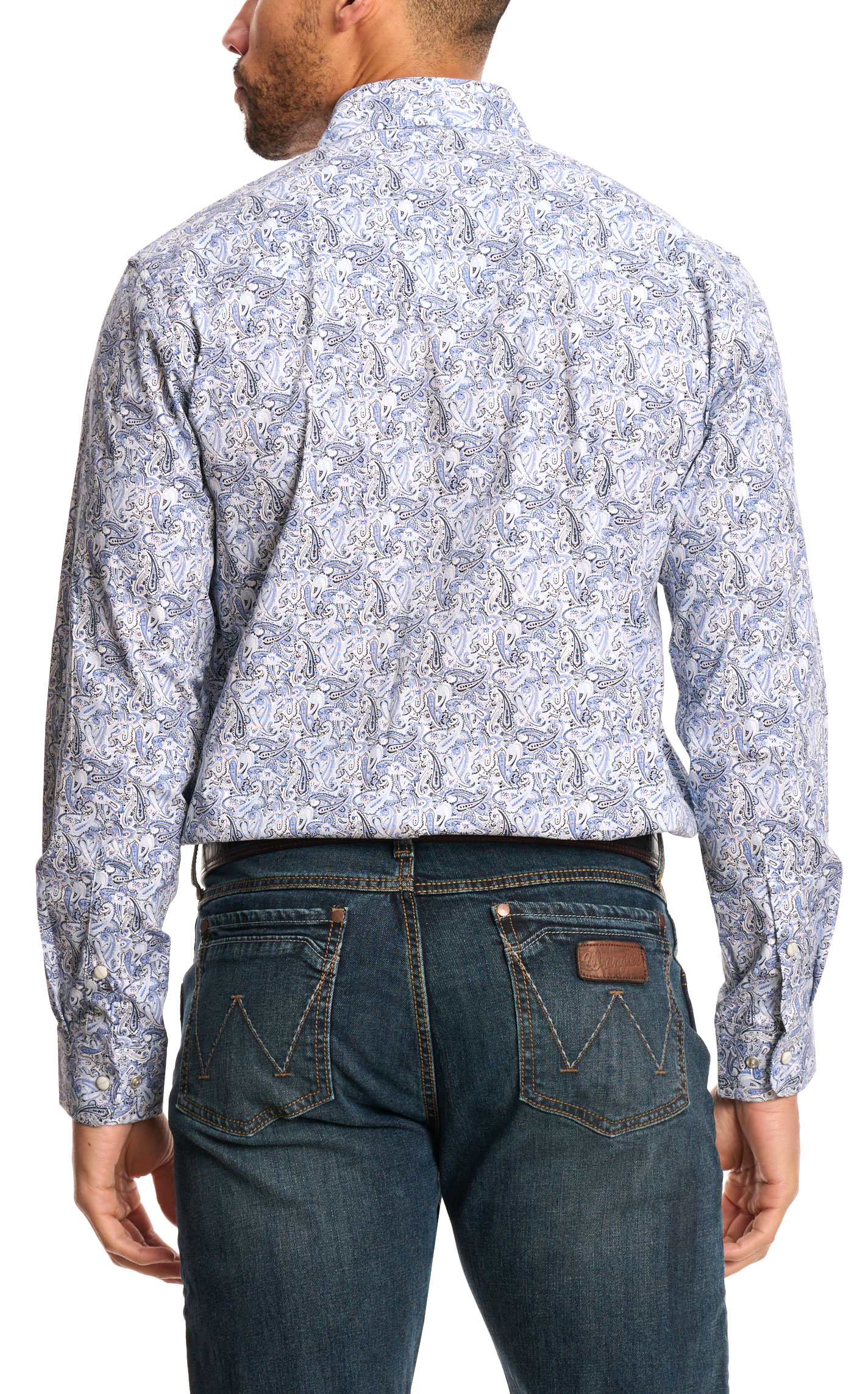Rafter C Men's ProFlex45 Cornflower Paisley Western Shirt - Big & Tall - Image 1