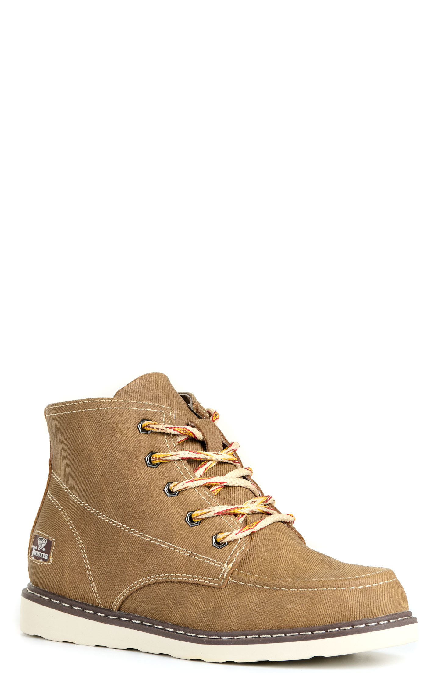 Twister Kids' Clyde Brown Moc Toe Lace Up Chukka Shoe - Image 1