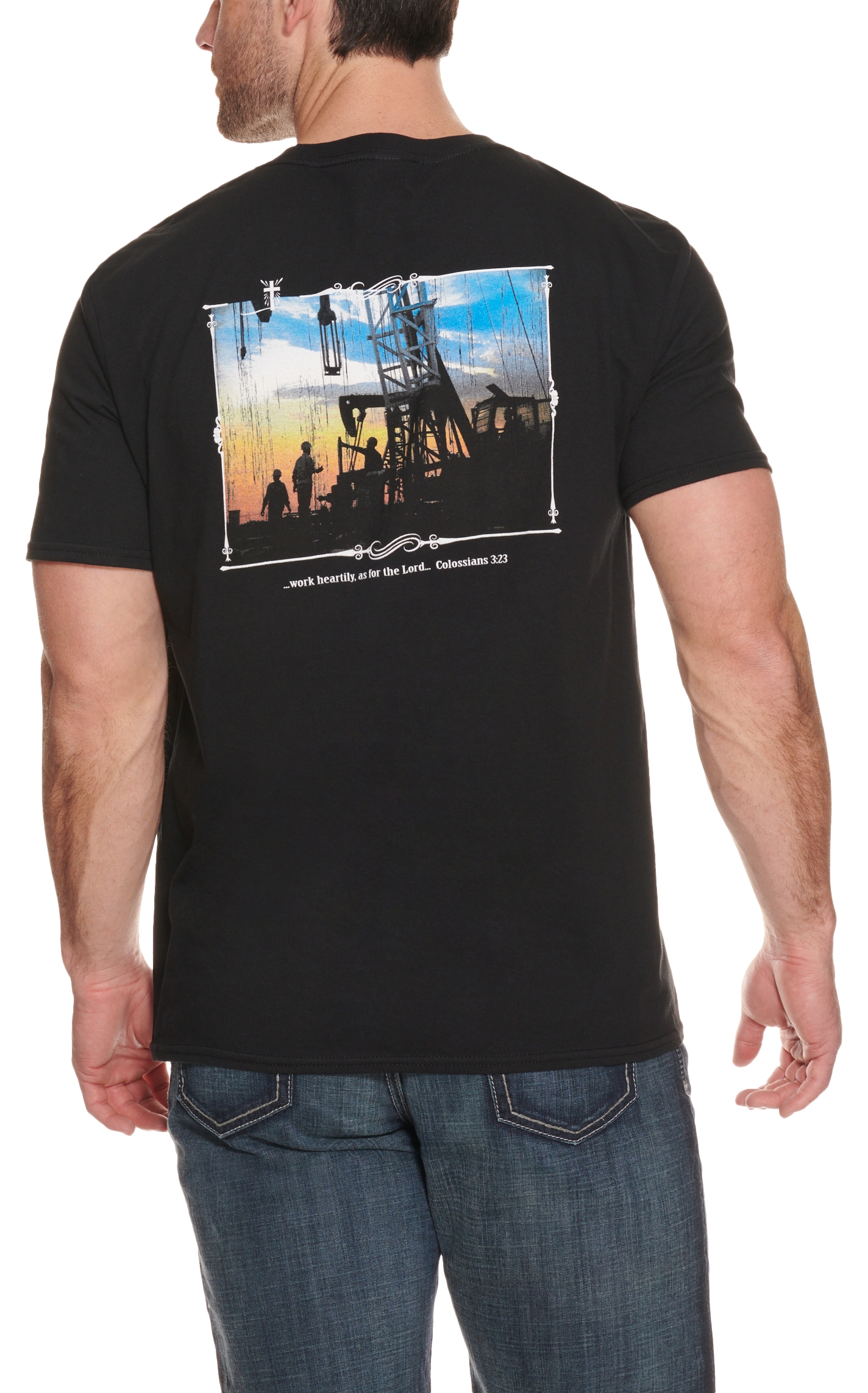 Cowboy Hardware Men's Oil Work Heartily Short Sleeve T-Shirt - Image 1
