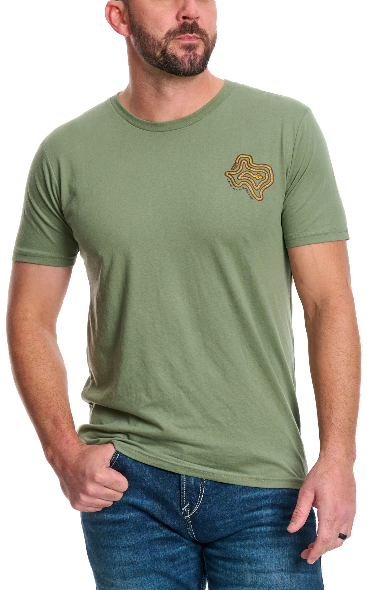 Texas Hill Country Provisions Men's Sage Texas Rattler T-Shirt - Image 1