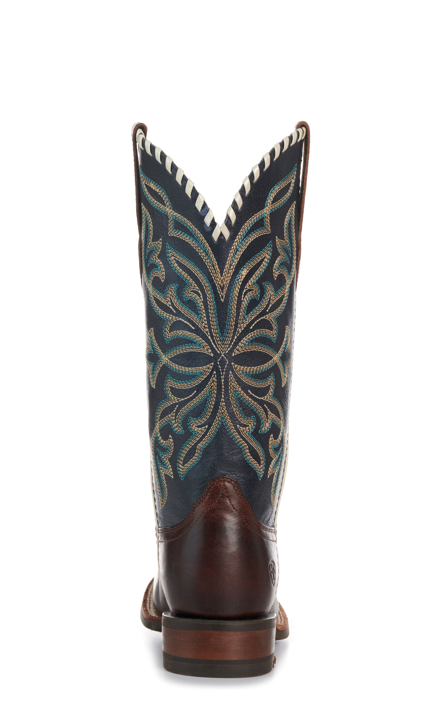 Ariat Women's Showdown Espresso and Blue Wide Square Toe Cowboy Boots - Image 1