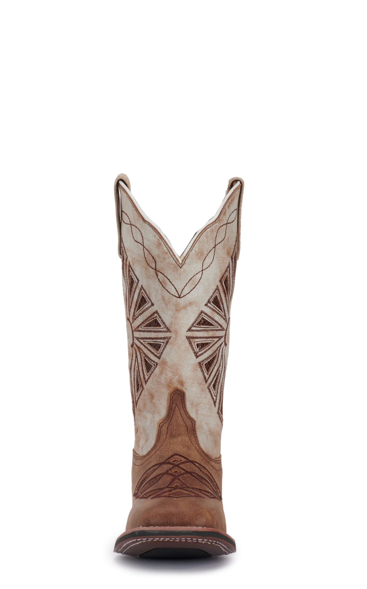 Laredo Women's Kite Days Brown and Bone Wide Square Toe Cowboy Boots - Image 1