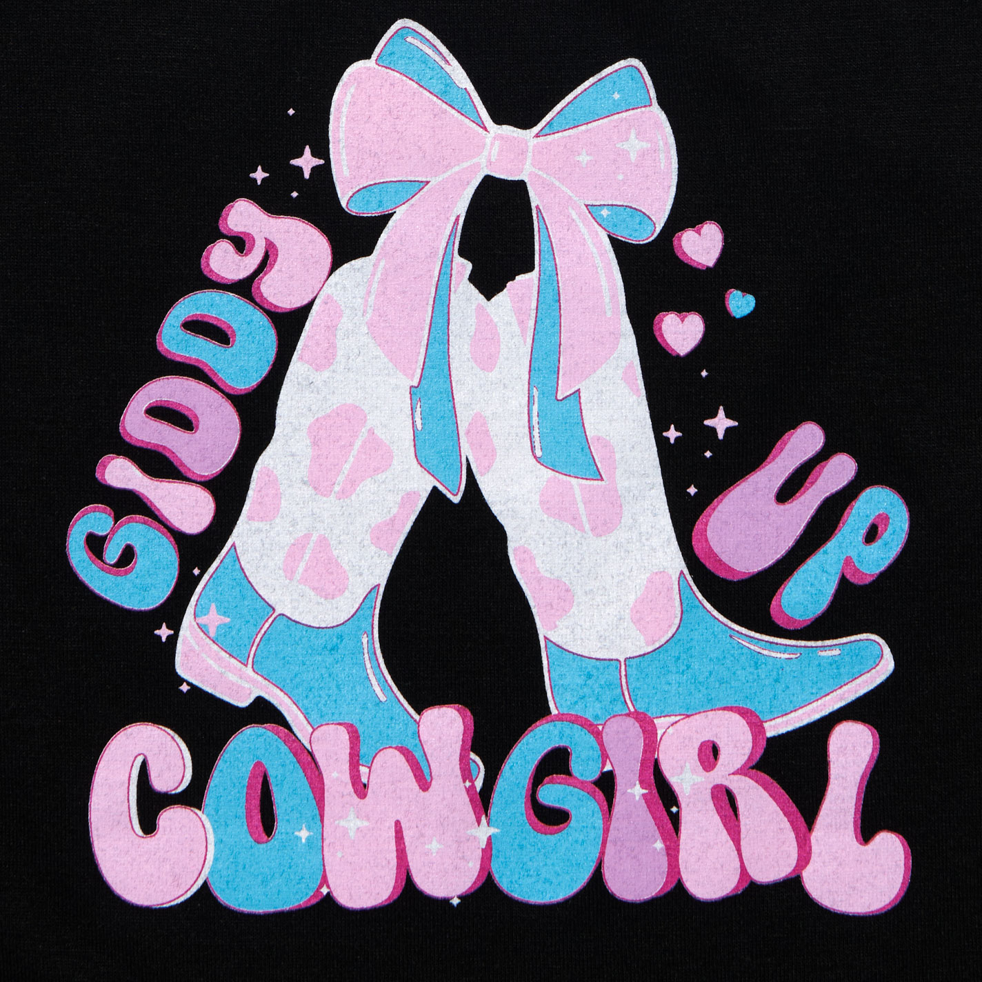 Southern Grace Girl's Black Giddy Up T-Shirt - Image 1