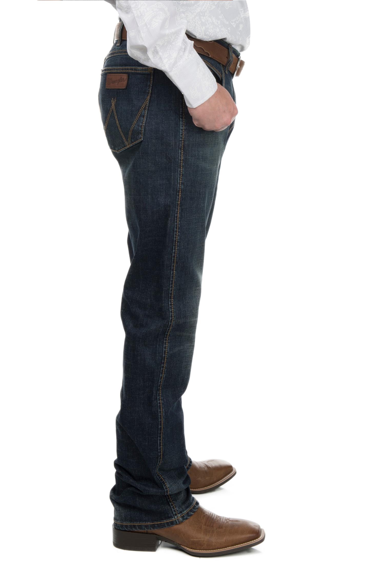 Wrangler Retro Men's Bozeman Dark Wash Slim Fit Straight Leg Jeans - Image 1
