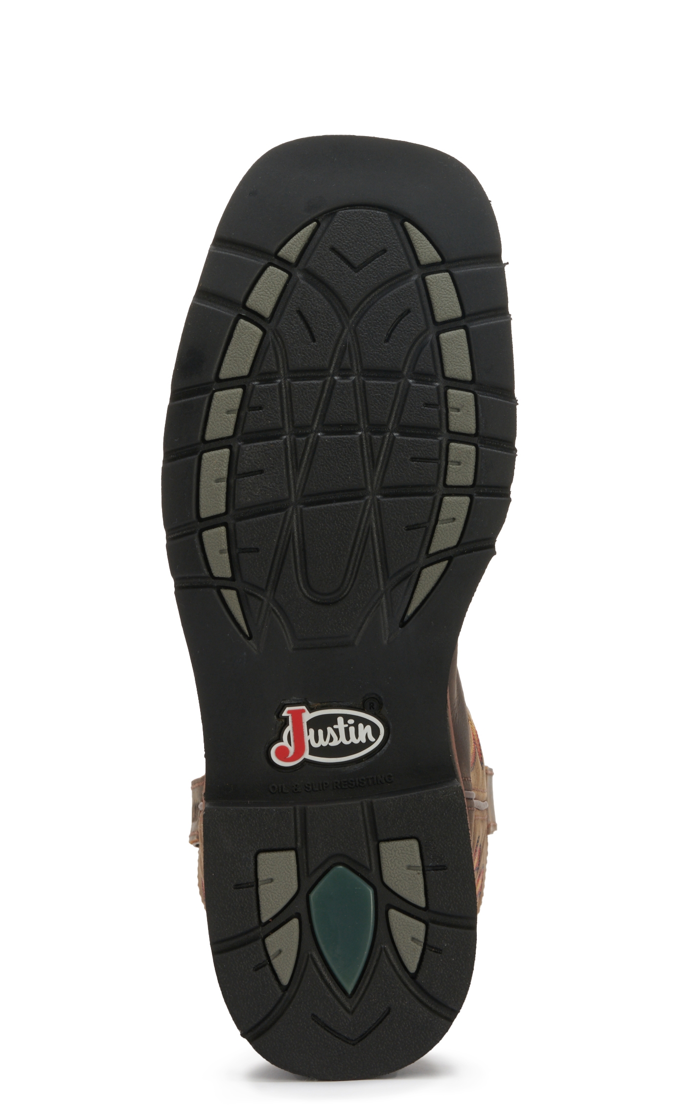 Justin Men's Stampede Driller Dark Brown Waterproof Square Steel Toe Work Boot - Image 1