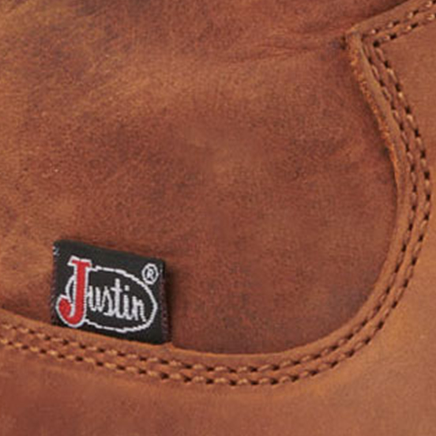 Justin Men's Round Up Aged Brown Soft Round Toe Work Boots - Image 1