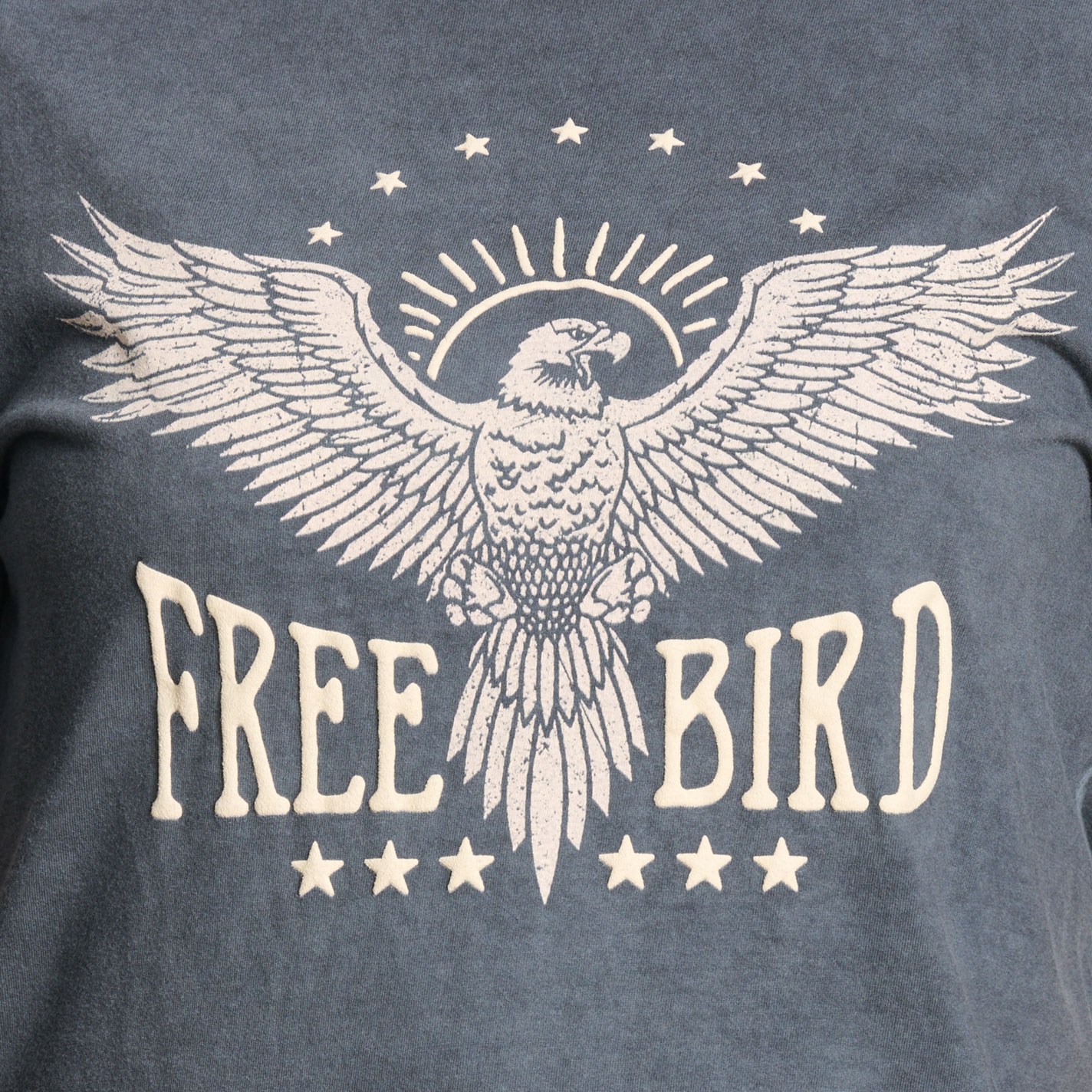 Zutter Women's Charcoal Free Bird Puff Graphic T-Shirt - Image 1