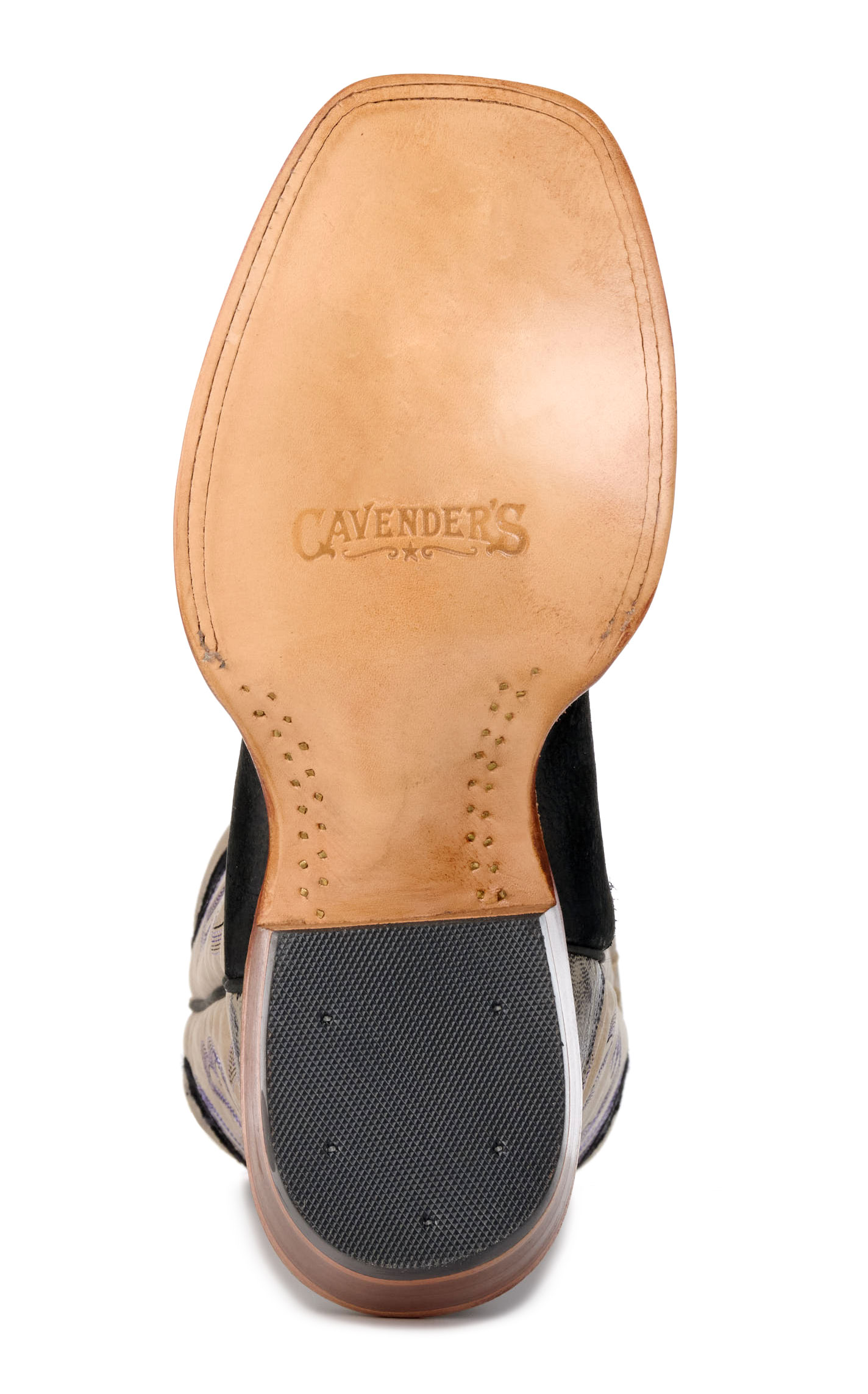Cavender's Men's Black and Gray Wide Square Toe Buckaroo Cowboy Boot - Image 1