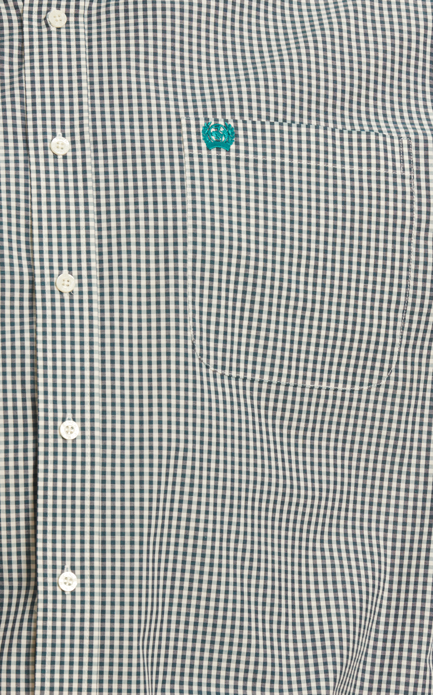 Cinch Men's Black & Cream Gingham Print Western Shirt - Image 1