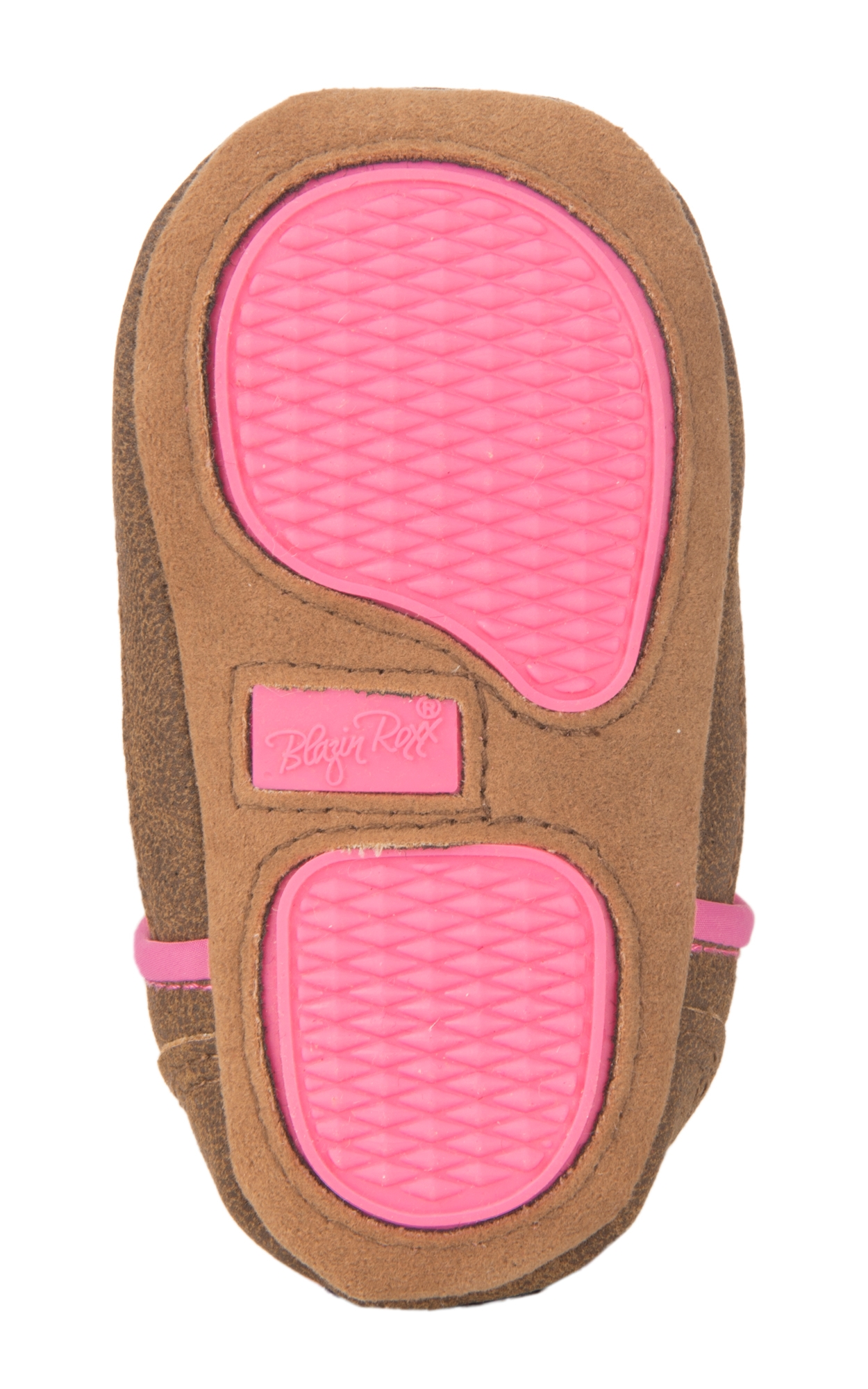Double Barrel Infant Baby Bucker Tan and Pink Serape Print Western Booties - Image 1