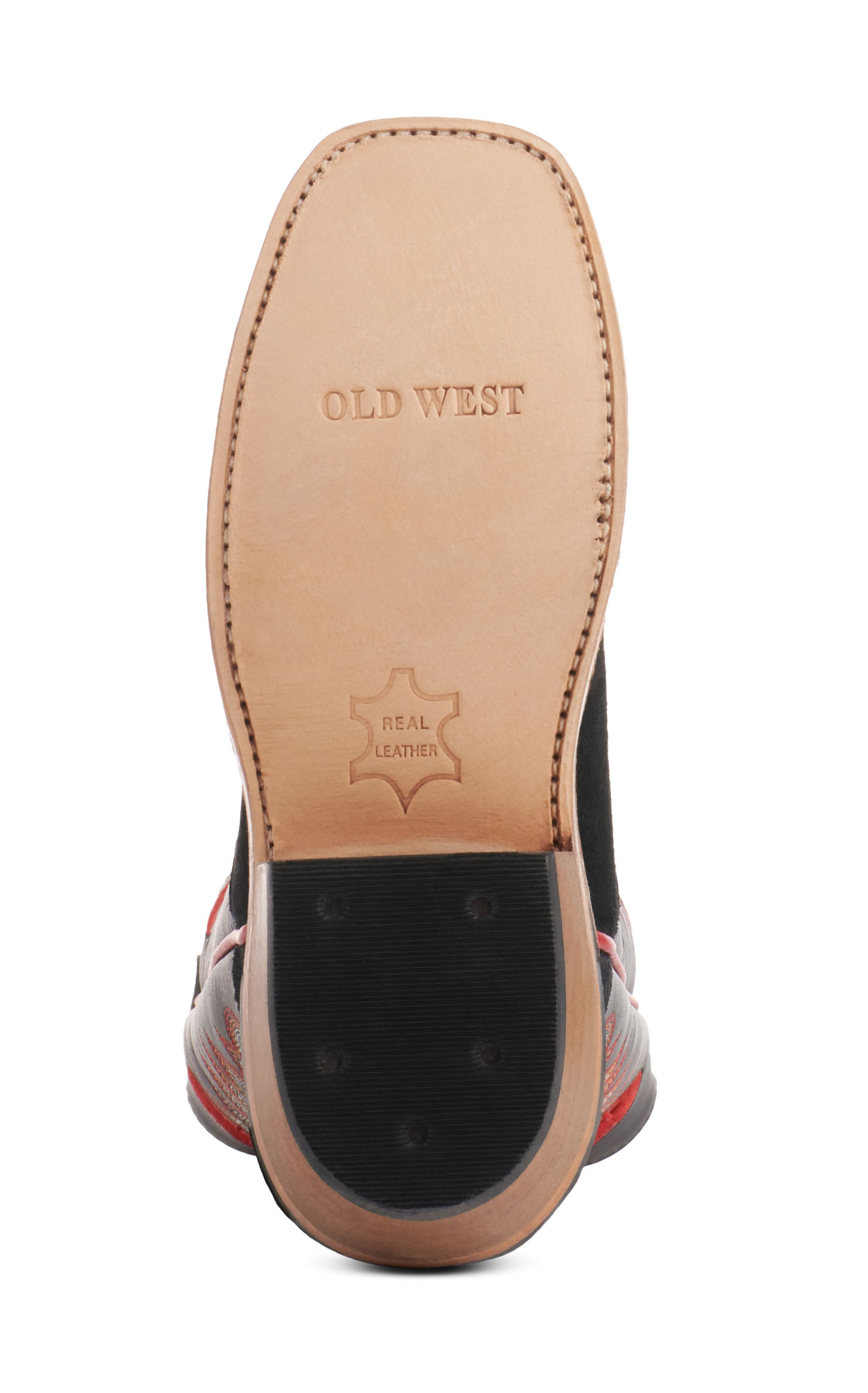 Old West Kids' Black with Black Suede Square Toe Cowboy Boots - Image 1
