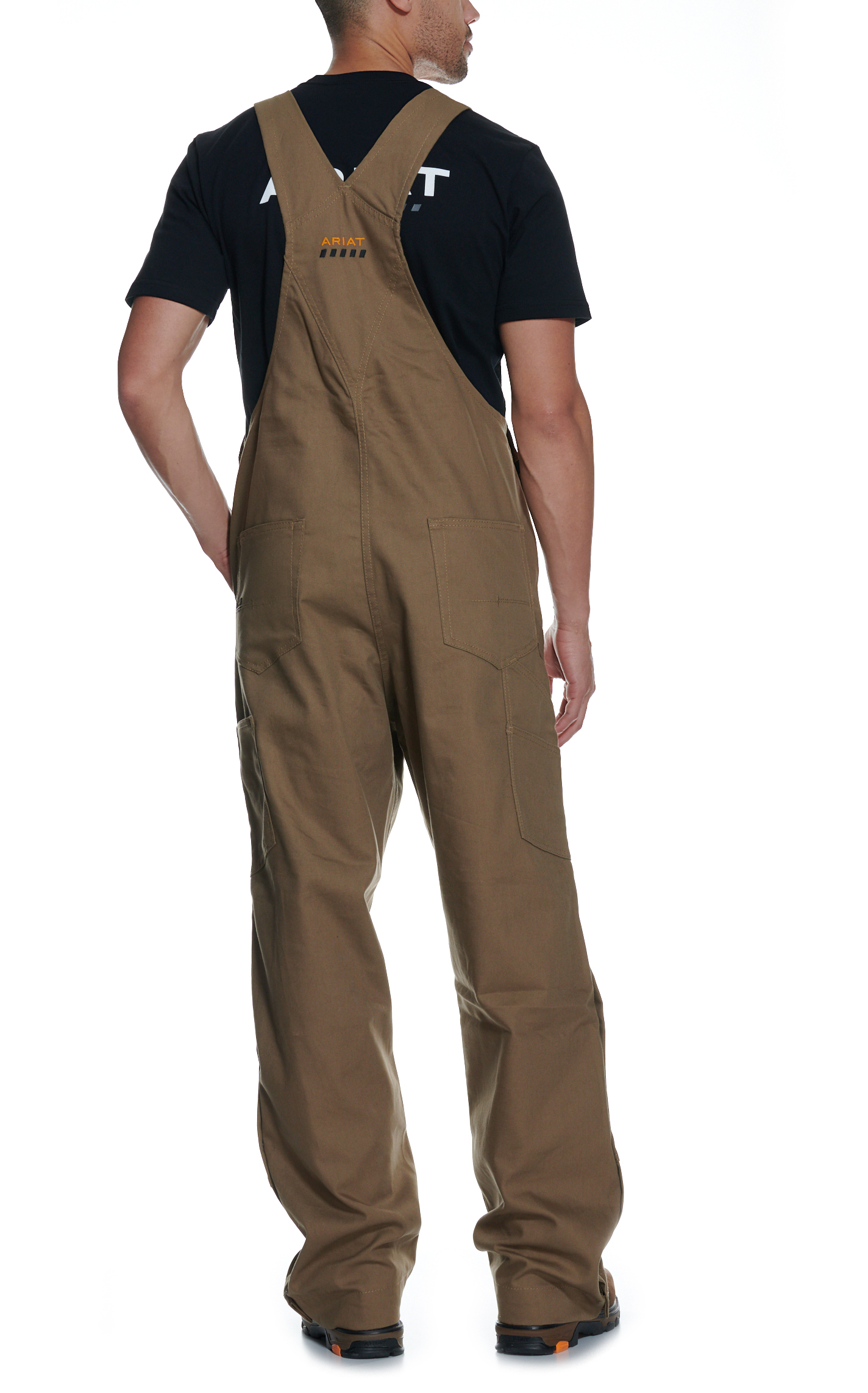 Ariat Men's Rebar Khaki Duracanvas Unlined Bib Work Overalls - Big & Tall Sizes - Image 3