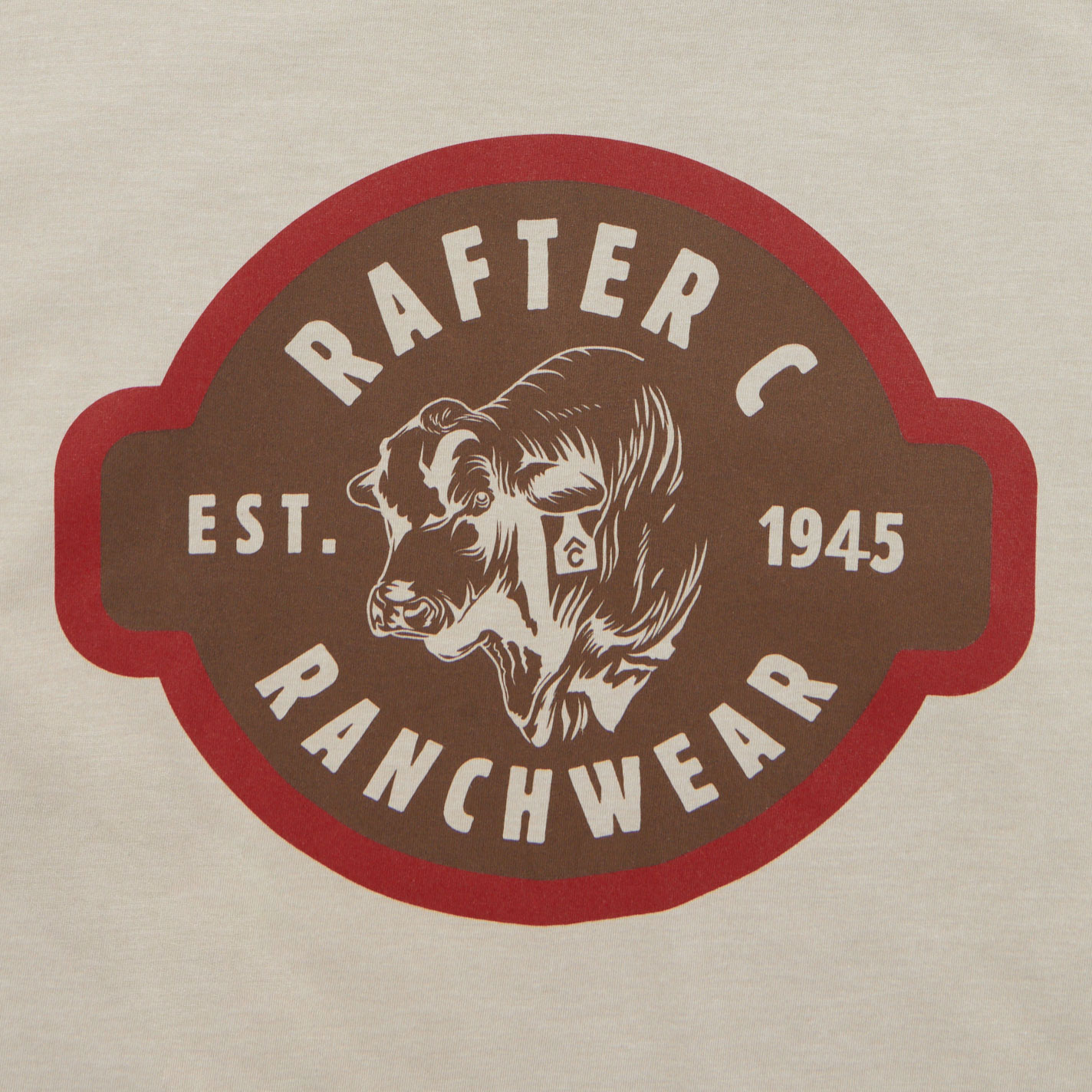 Rafter C Men's Heather Khaki Ranch Graphic T-Shirt - Image 1