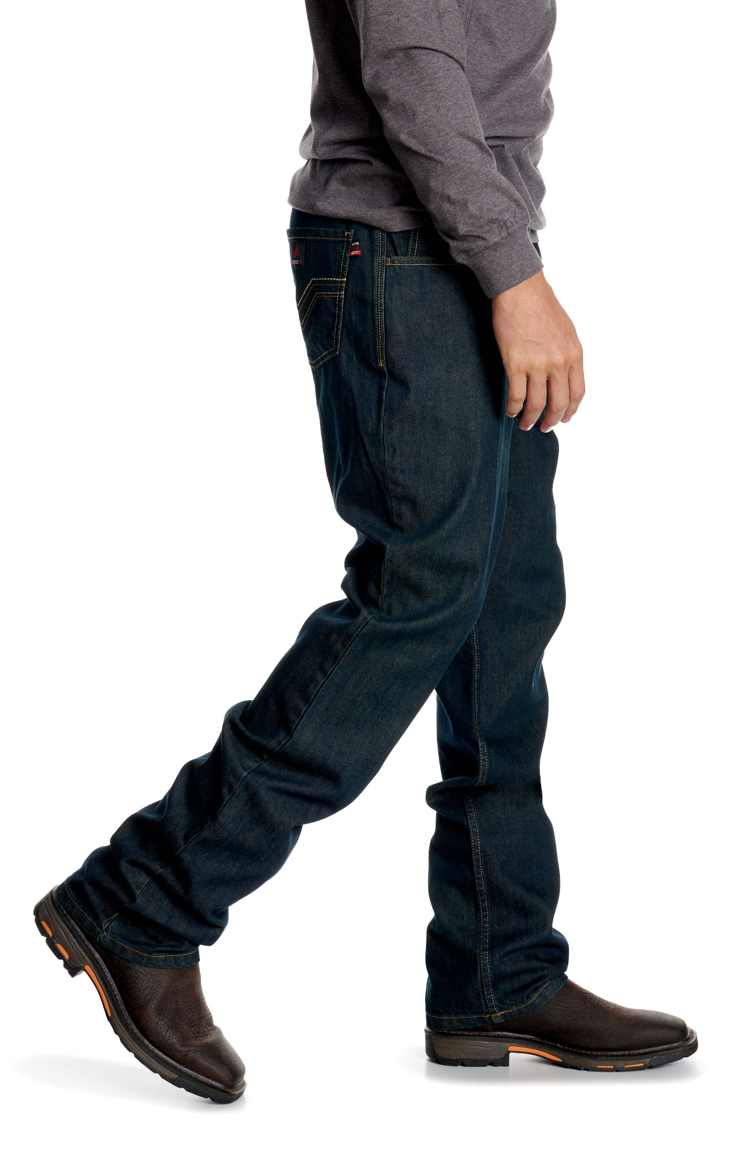 Forge Men's Dark Wash Denim FR Straight Leg Jeans - Image 2