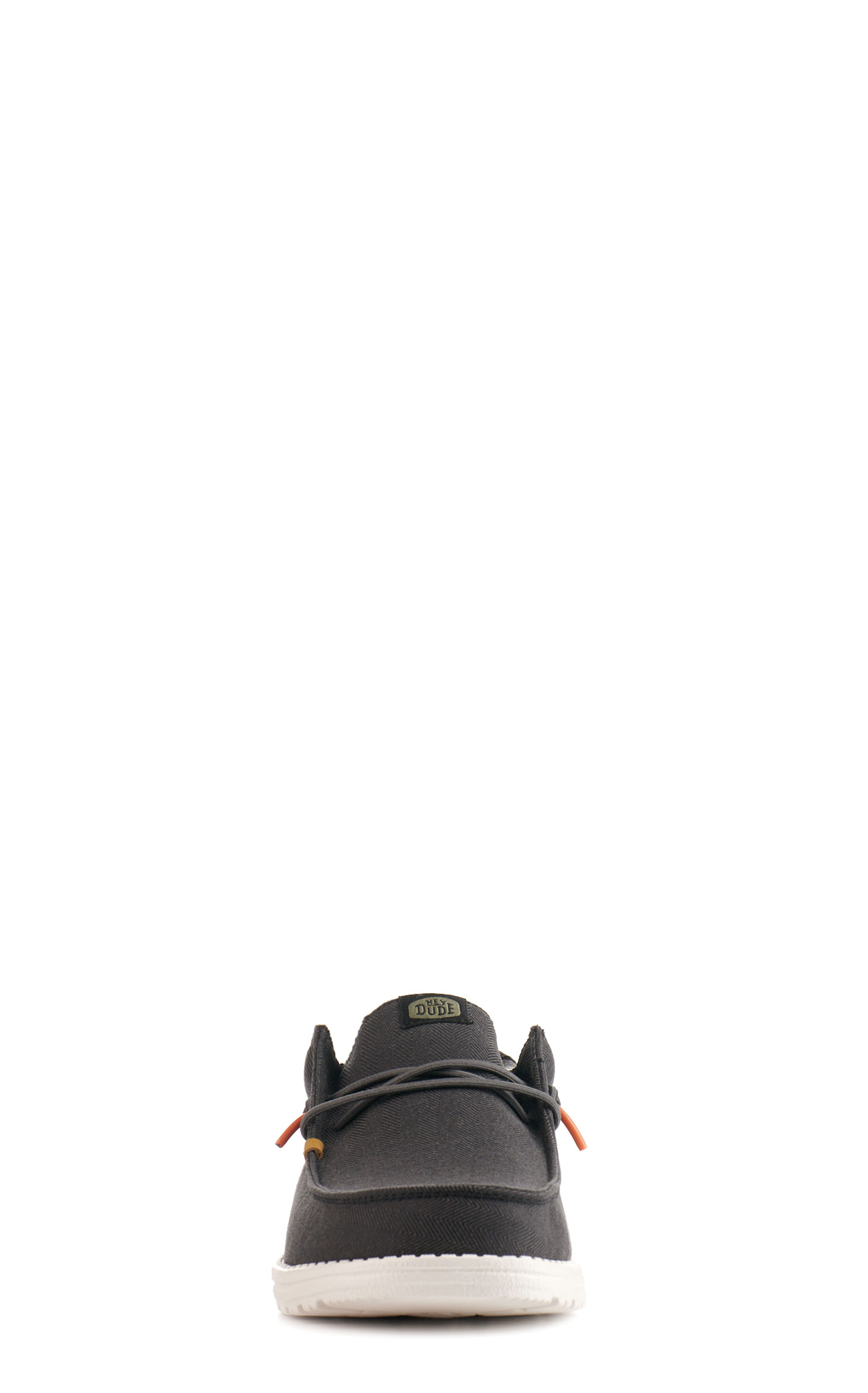 Hey Dude Men's Wally Herringbone Washed Black Moc Toe Casual Shoes - Image 1