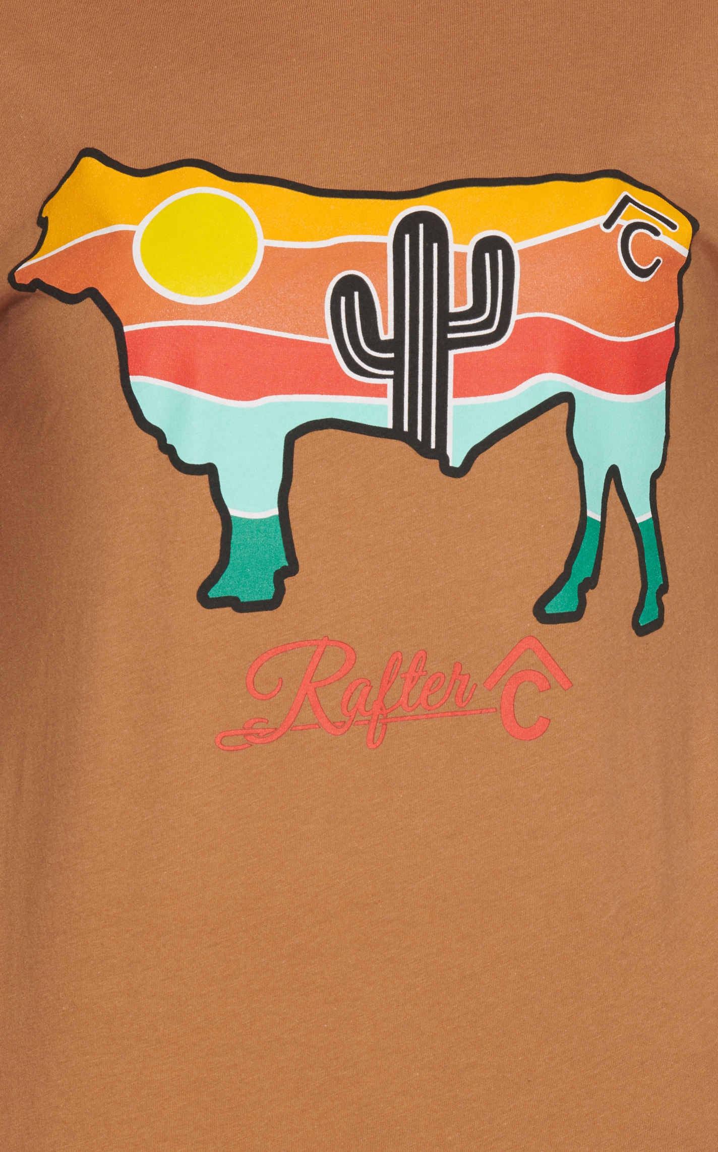 Rafter C Women's Camel Desert Bull Short Sleeve T-Shirt - Image 1