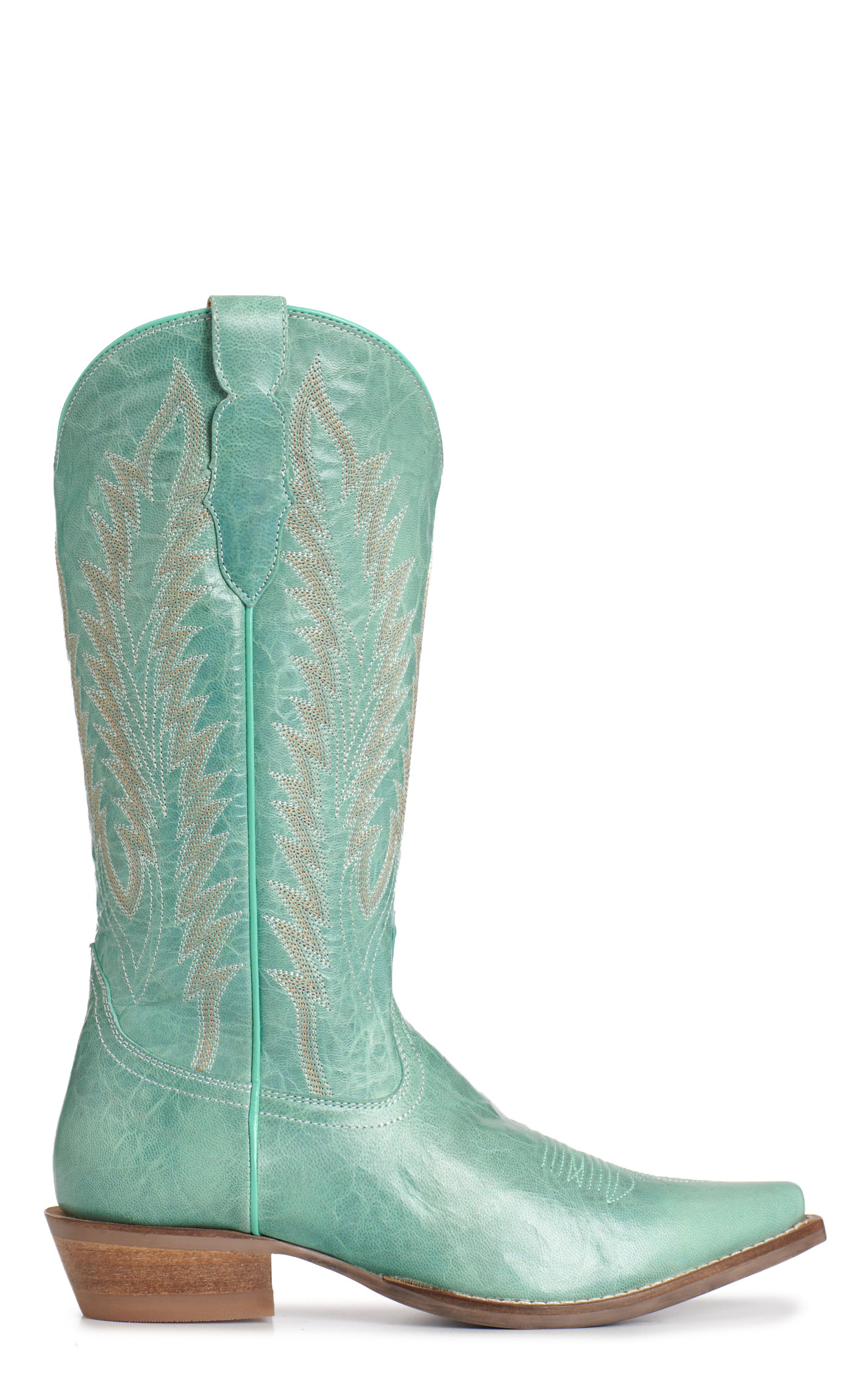 Rockin' C Women's Turquoise Embroidered Snip Toe Cowboy Boots - Image 1