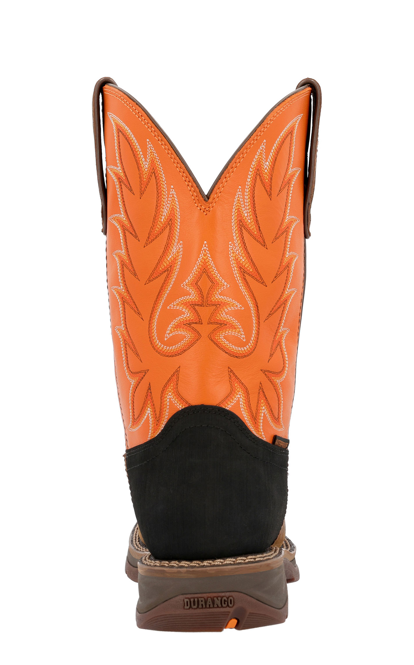 Durango Men’s Coffee & Orange Workin’ Rebel Wide Square Steel Toe Work Boots - Image 1