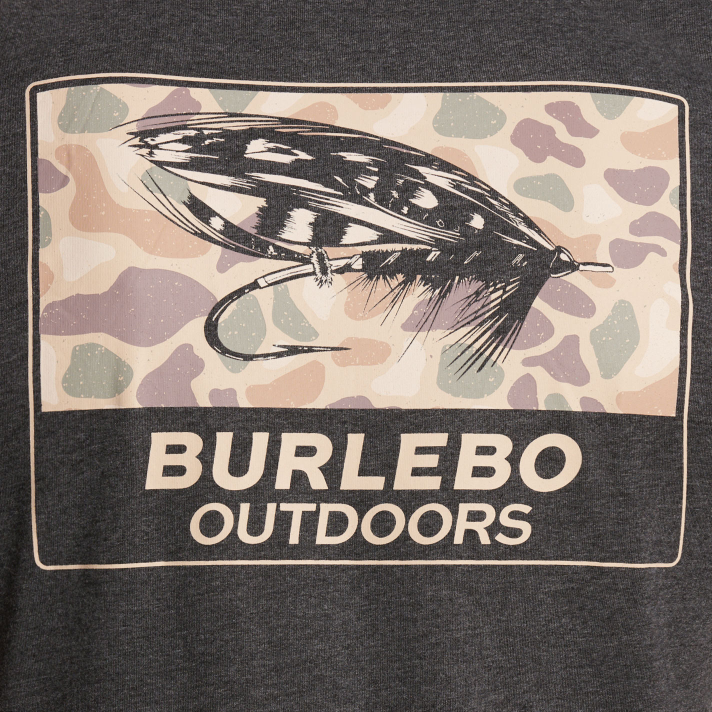 Burlebo Men's Heather Black Big Fly Graphic T-Shirt - Image 1