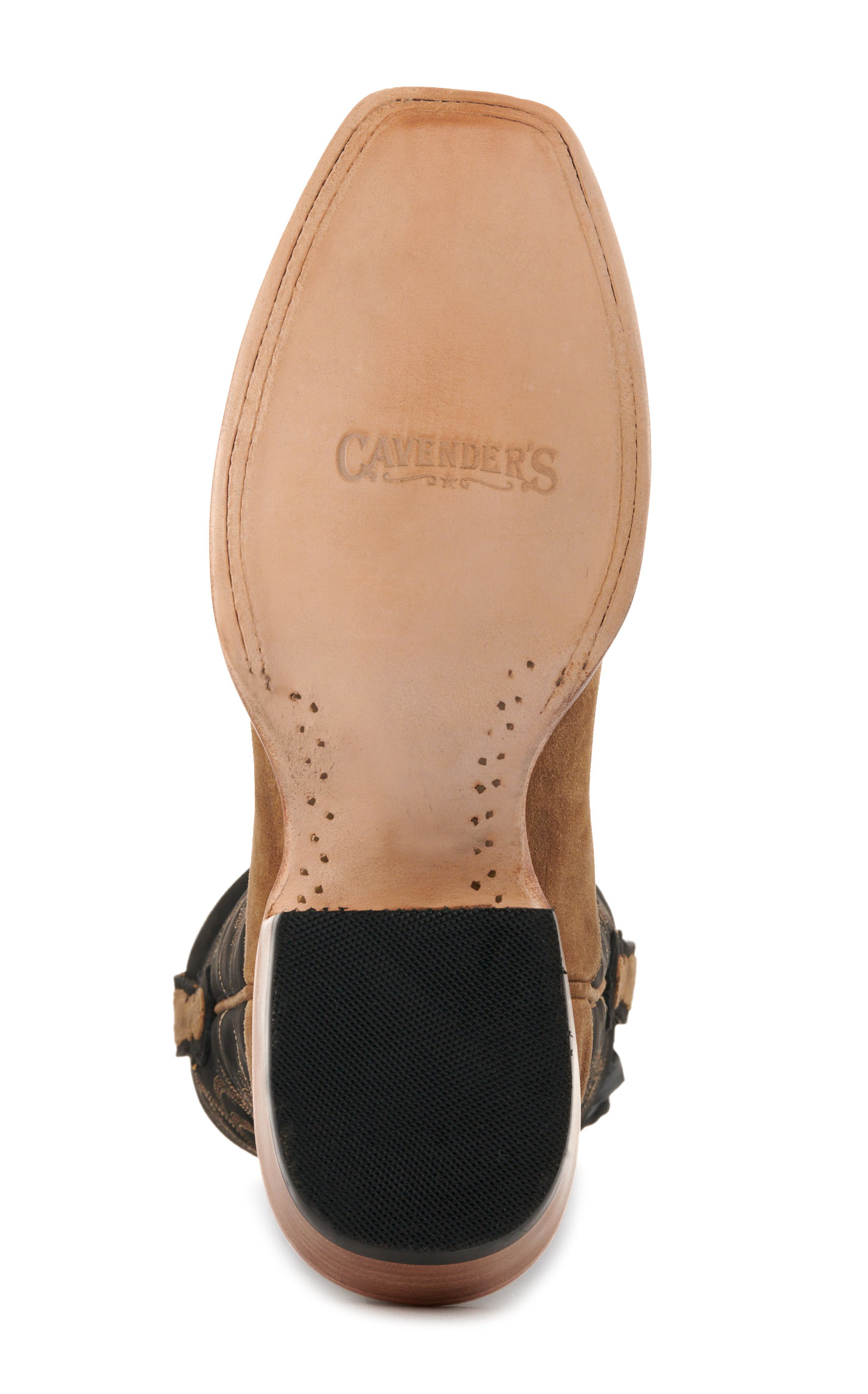 Cavender's Men's Dijon Roughout and Black Punchy Square Toe Cowboy Boots - Image 1