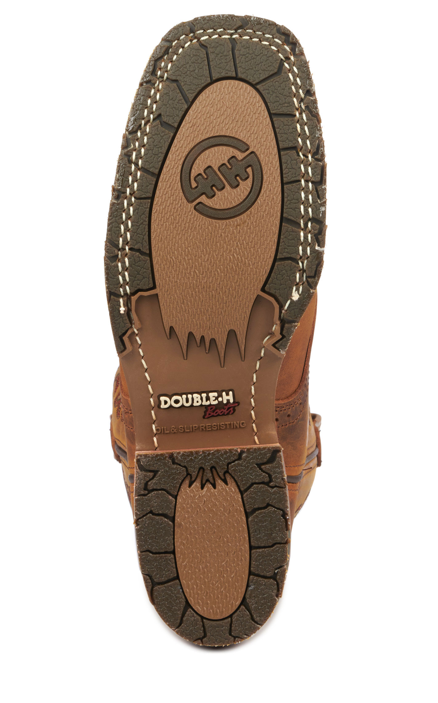 Double H Men's ICE Collection Old Town Folklore Brown Wide Square Toe Cowboy Boots - Image 1