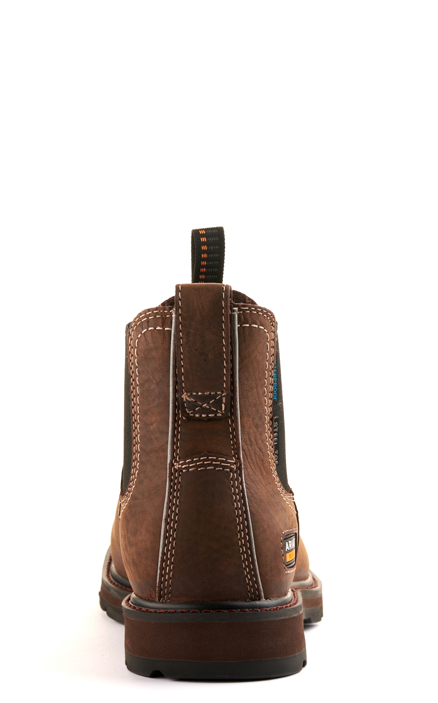 Ariat Men's Groundbreaker Chelsea Dark Brown Waterproof Wide Square Steel Toe Work Boots - Image 1