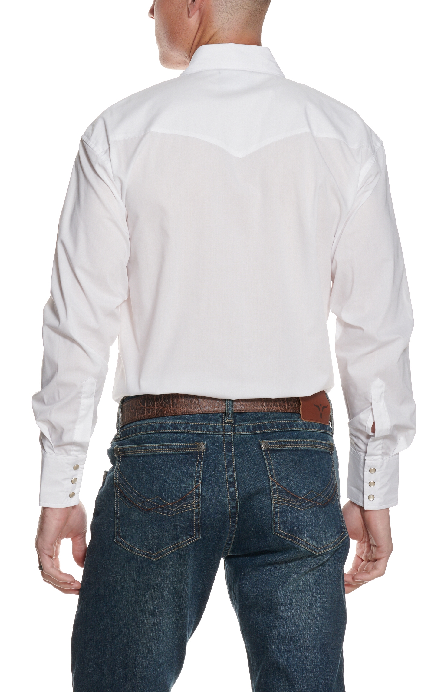 Wrangler Men's White Long Sleeve Western Shirt - Big & Tall - Image 1