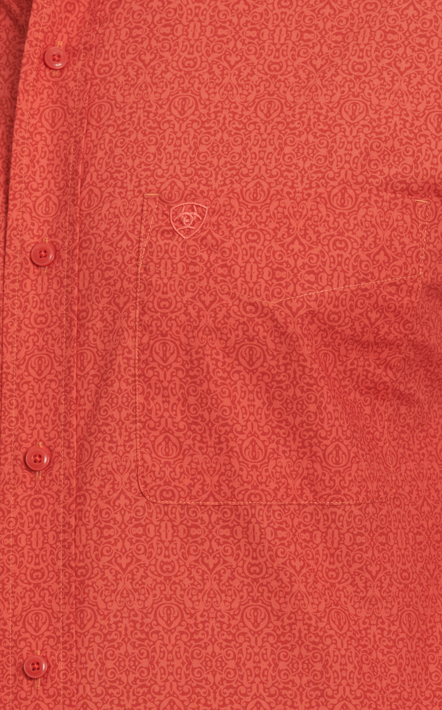 Ariat Men's Russell Red & Tangerine Geo Print Western Shirt - Image 1