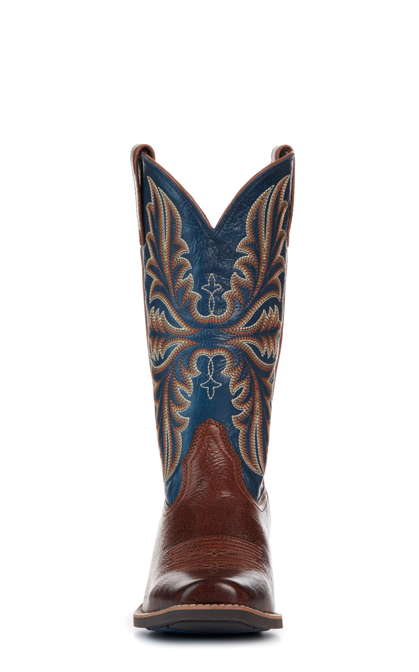 Ariat Men's Beasty Brown Pacific Blue Narrow Cutter Toe Cowboy Boots - Image 1