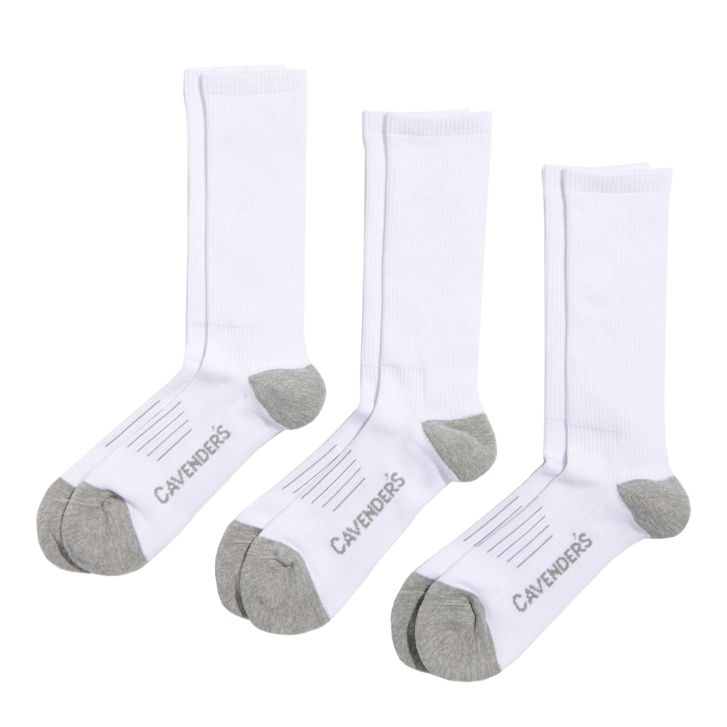 Cavender's Men's White 3-Pack Large Cotton Boot Socks  - Image 2