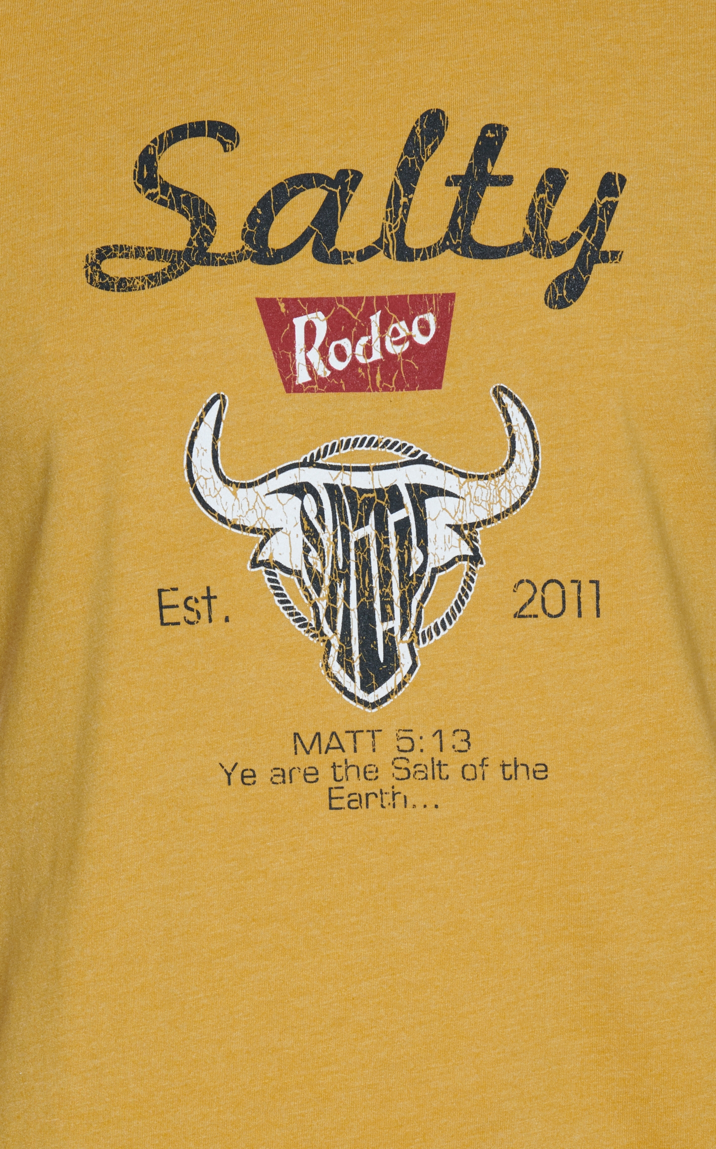 Salty Rodeo Men's Mustard Original Logo Short Sleeve T-Shirt - Image 1