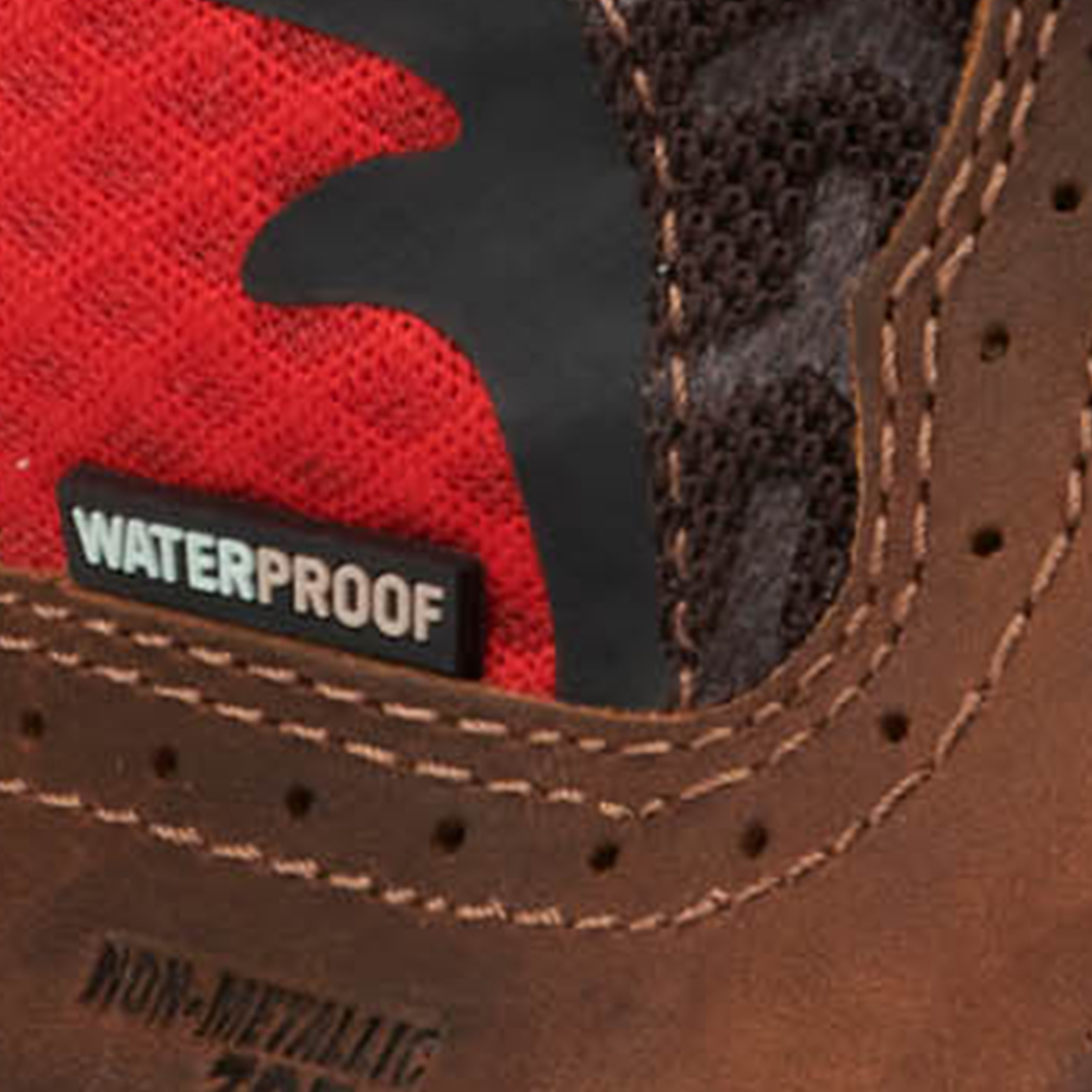 Double H Men's Brown and Red Waterproof Square Composite Toe Work Boots - Image 1