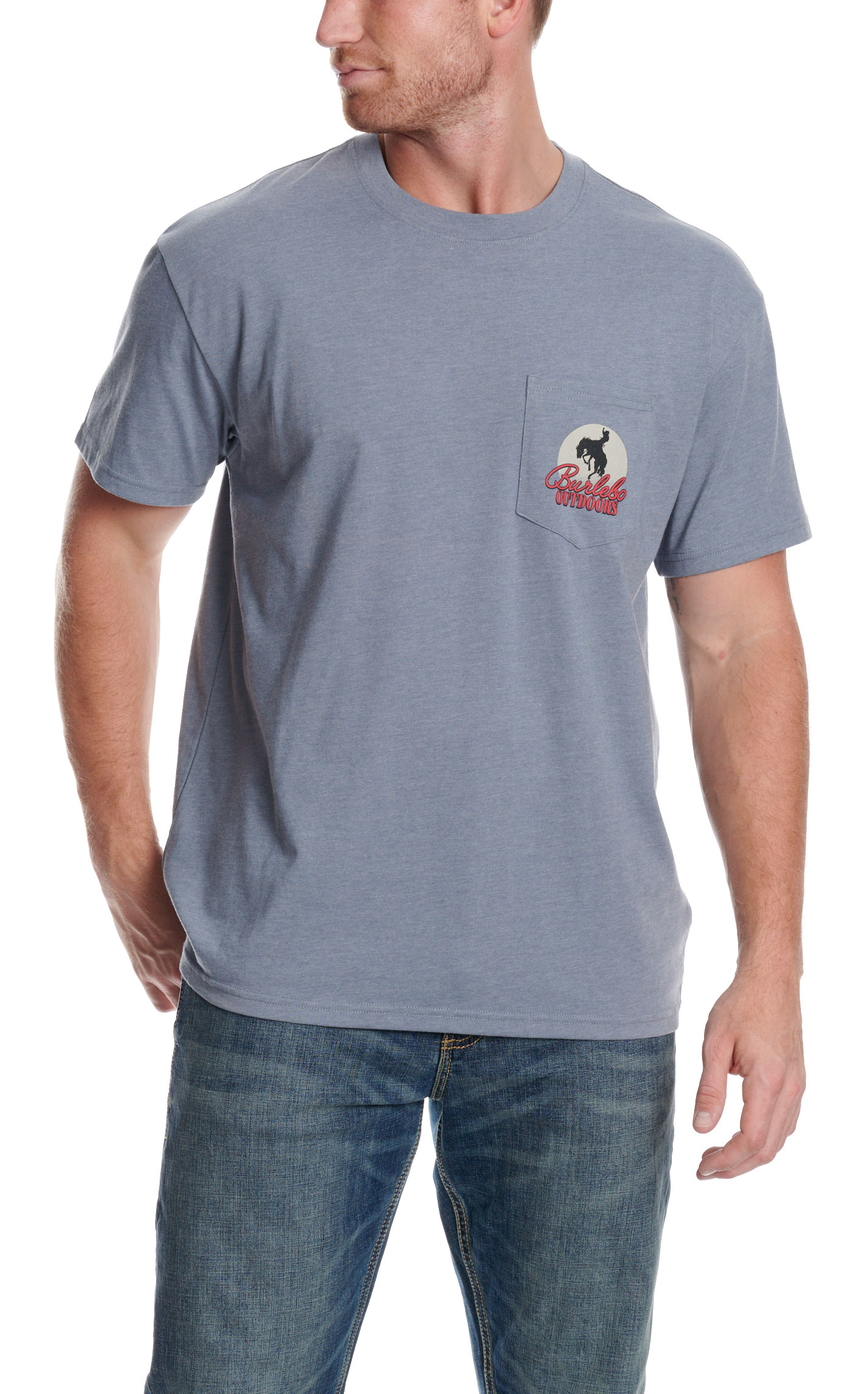 Burlebo Men's Moonlit Cowboy Blue Jean Graphic T-Shirt - Image 1