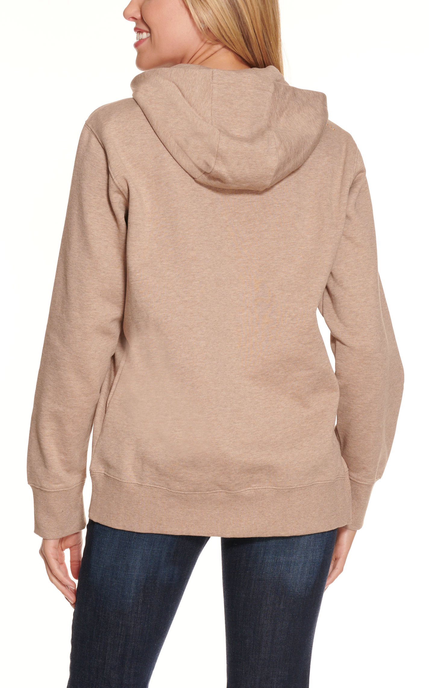 Ariat Women's Rebar Dark Oat Heather 1/2 Zip Work Hoodie - Plus Sizes - Image 1