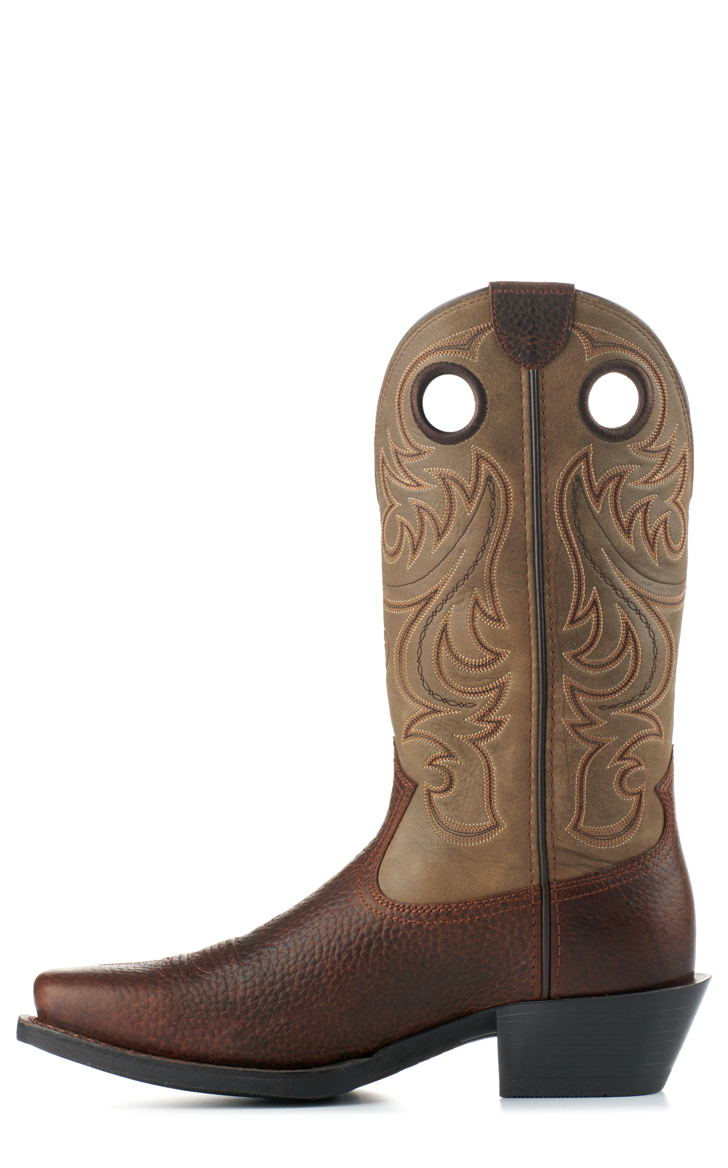 Ariat Men's Sport Brown Oiled Rowdy and Bomber Punchy Square Toe Cowboy Boots - Image 1