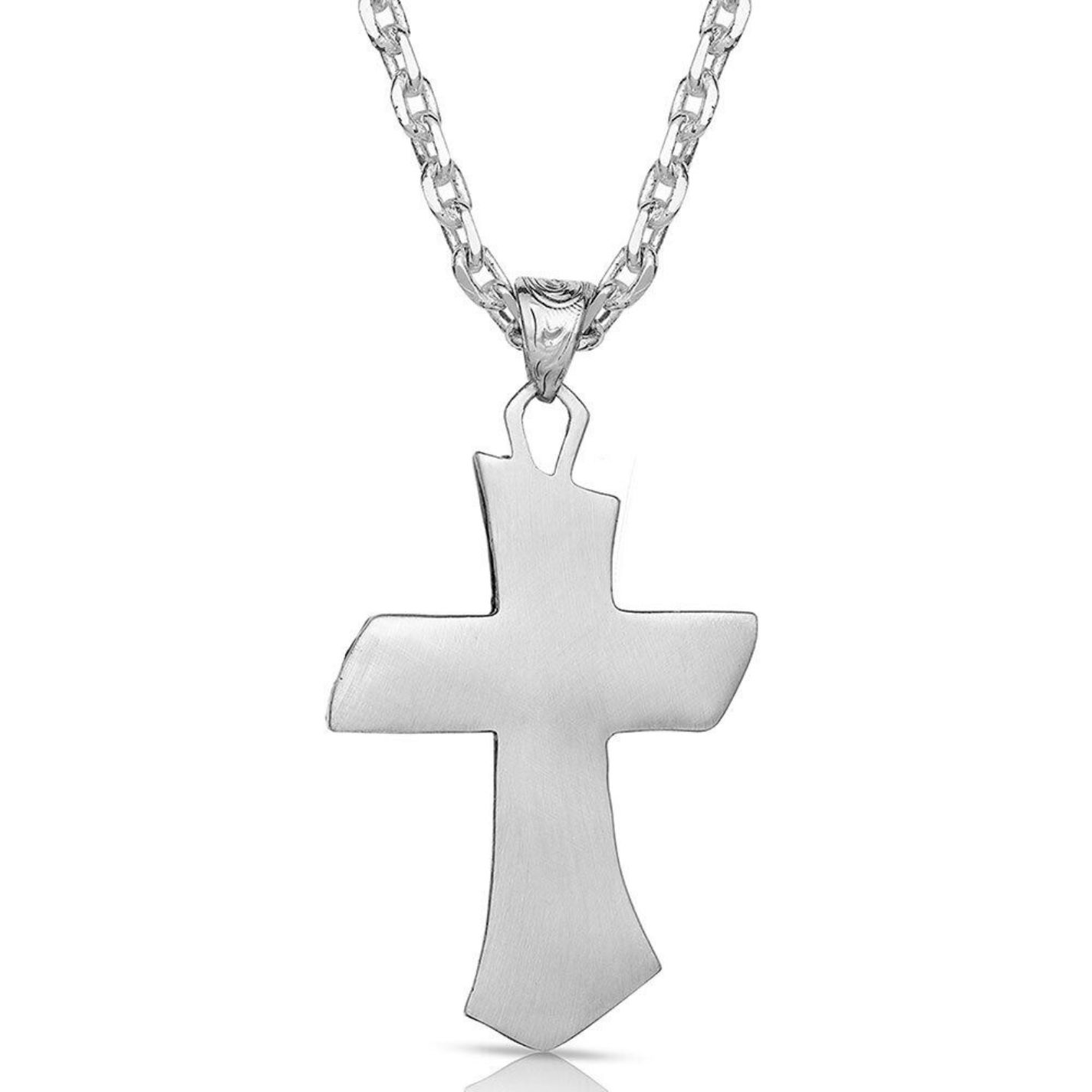 Montana Silversmiths Men's Inner Light Turquoise Cross Pendant Necklace - Image 1