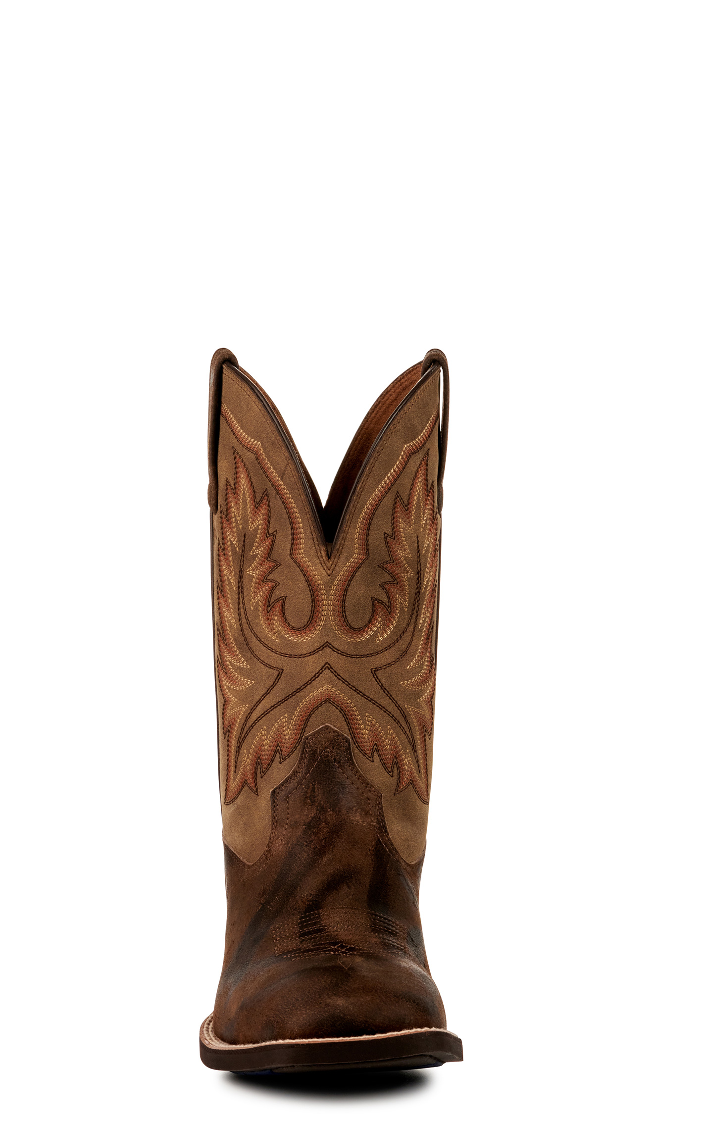 Ariat Men's Wilder Brown & Antique Gray Shock Shield Wide Square Toe Cowboy Boots - Image 1