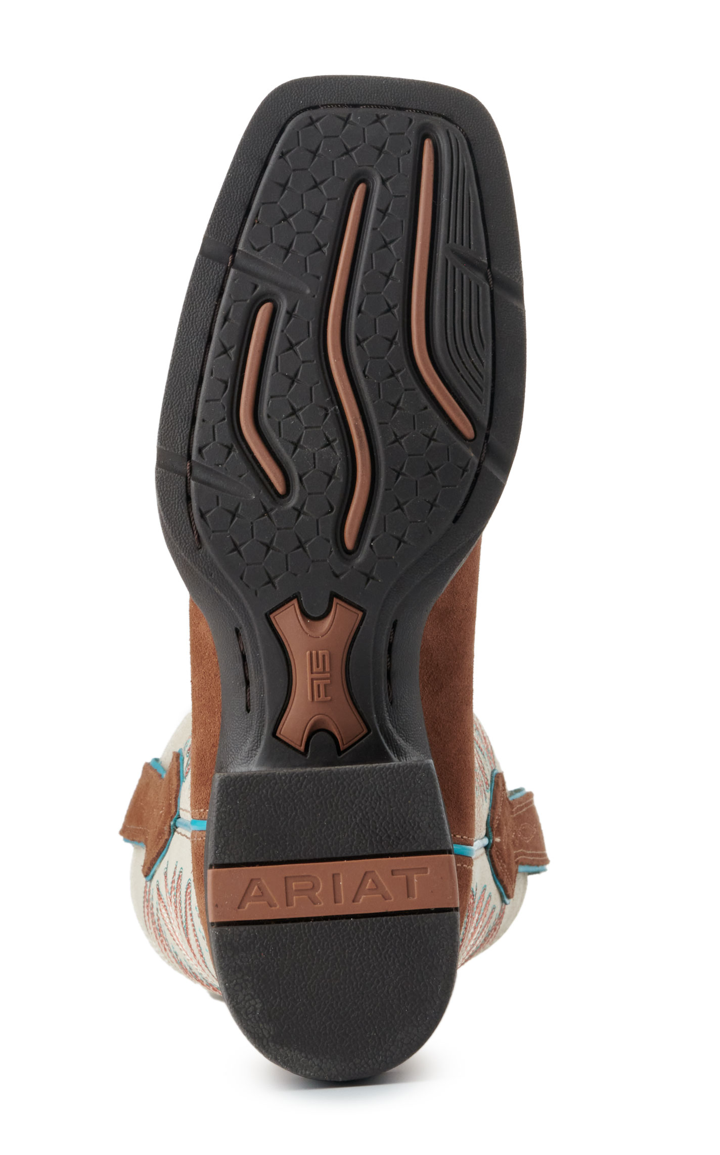 Ariat Women's Round Up Ruidoso Matte Pearl and Cedar Suede Square Toe Cowboy Boots - Image 1