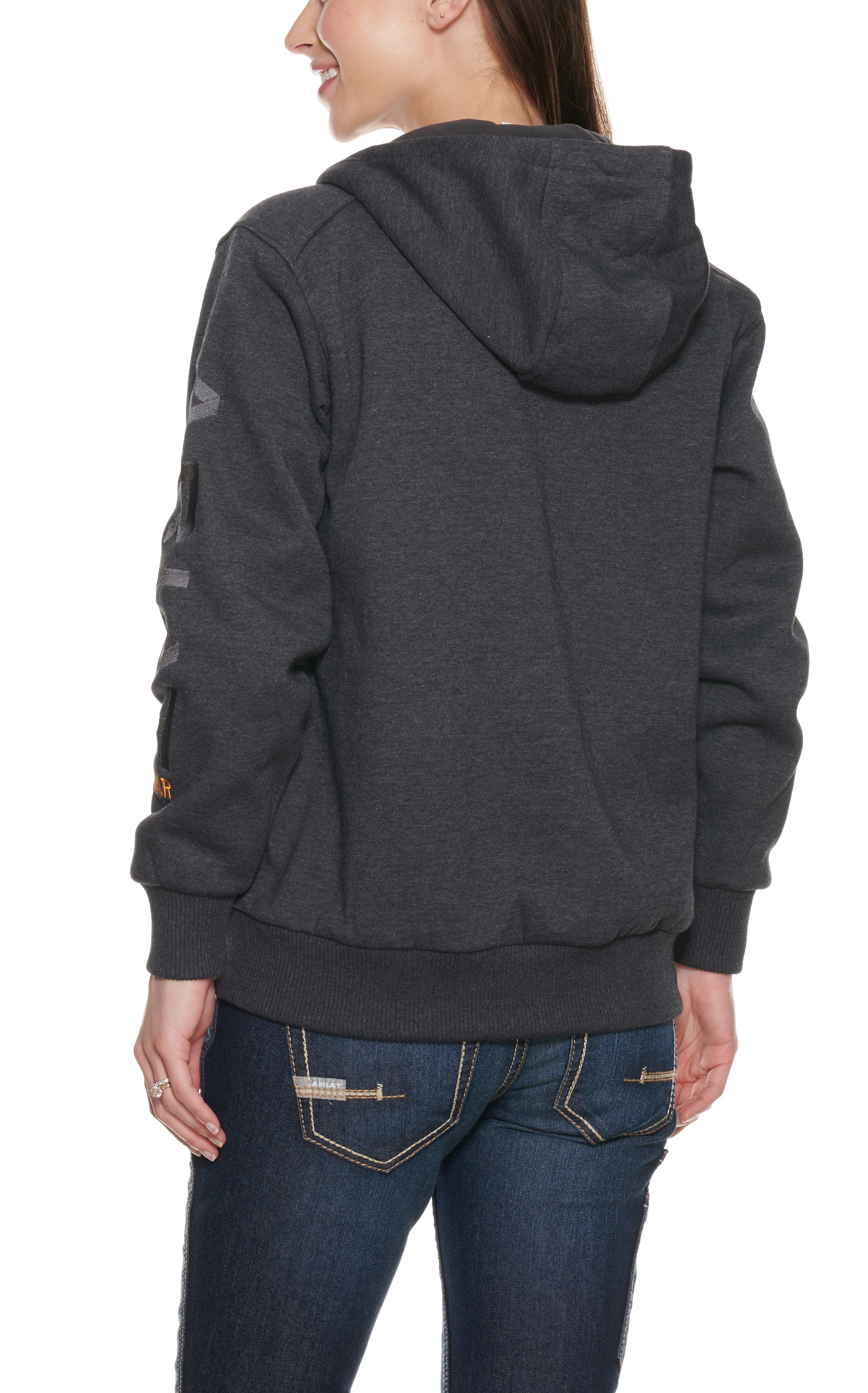 Ariat Women's Rebar Charcoal Heather All Weather Long Sleeve Hooded Work Jacket - Plus Sizes - Image 1