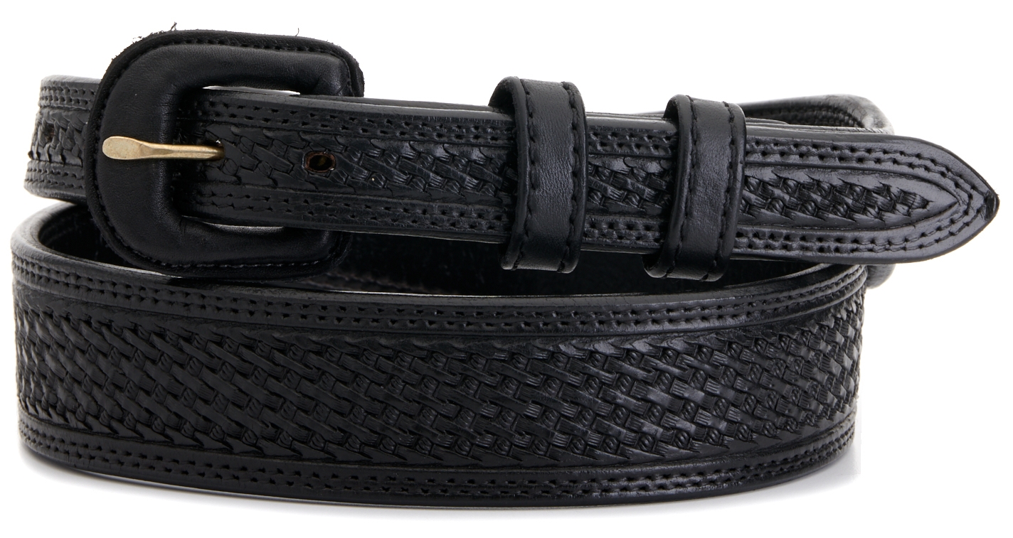 Vogt Men's Black Basket Weave Tapered Western Belt - Image 1