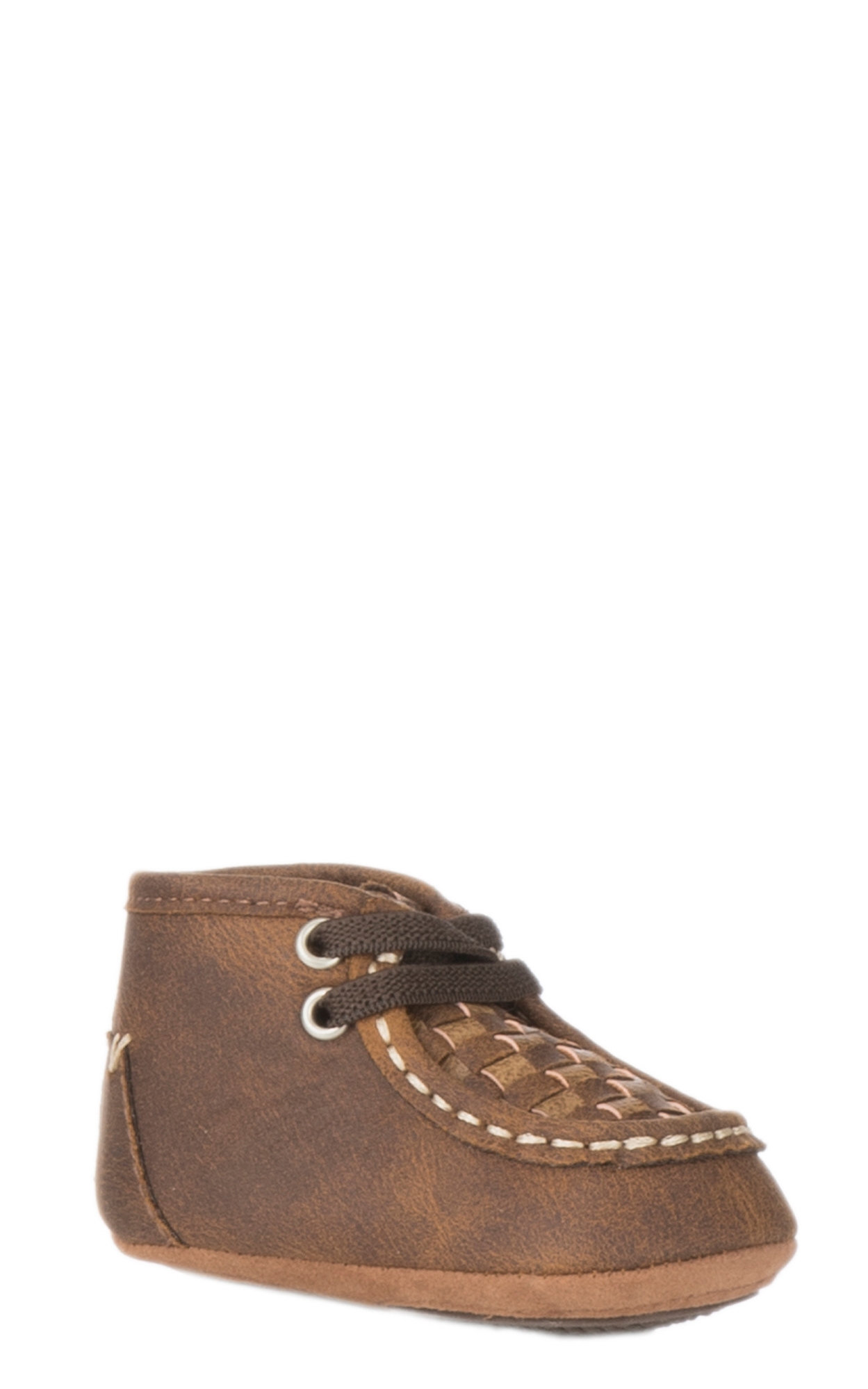 Blazin Roxx Infant Baby Bucker Brown with Tan Patchwork Chukka Moc Casual Shoe - Image 1