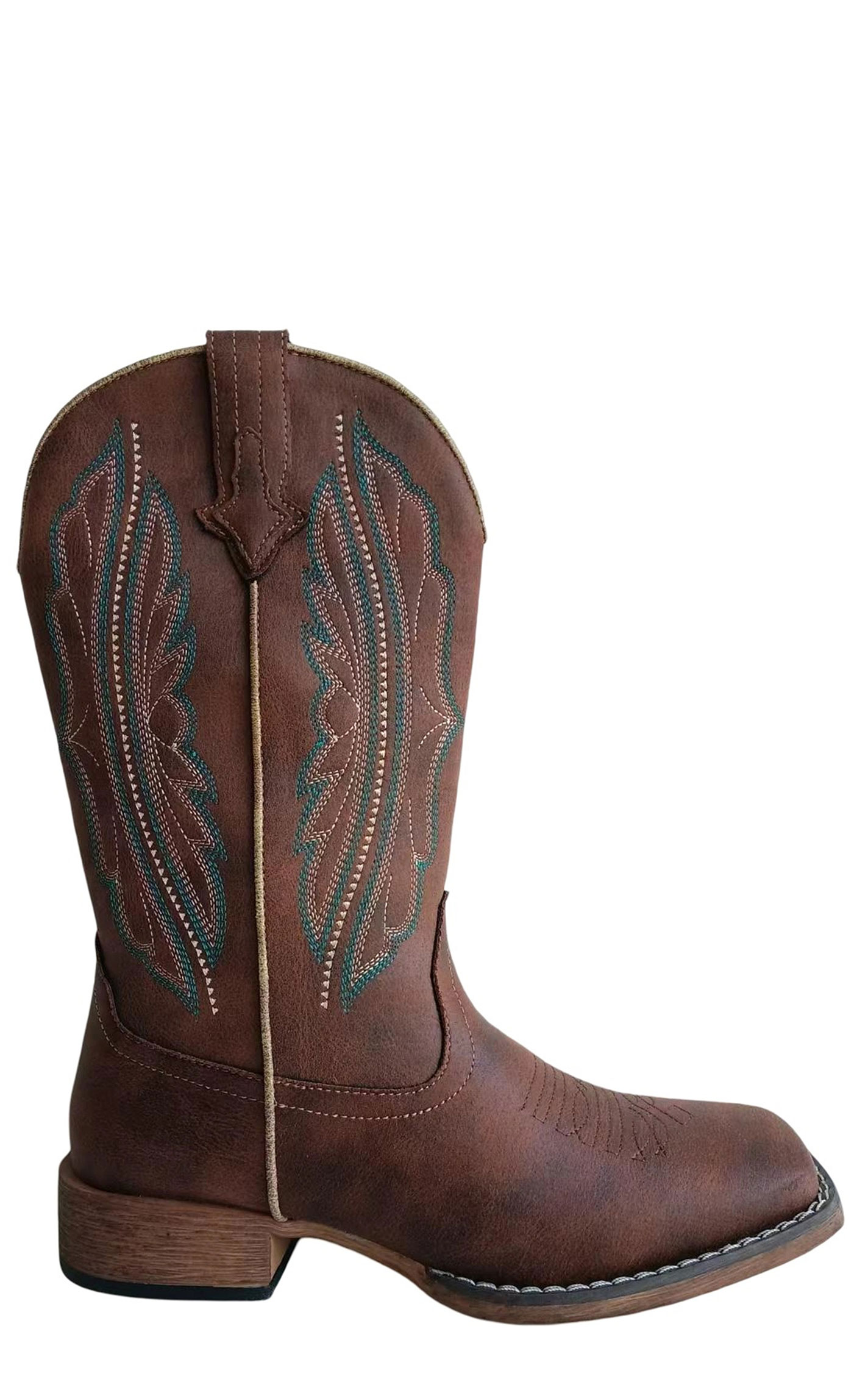 Roper Women's Loretta Brown Faux Leather Square Toe Cowboy Boots - Image 1